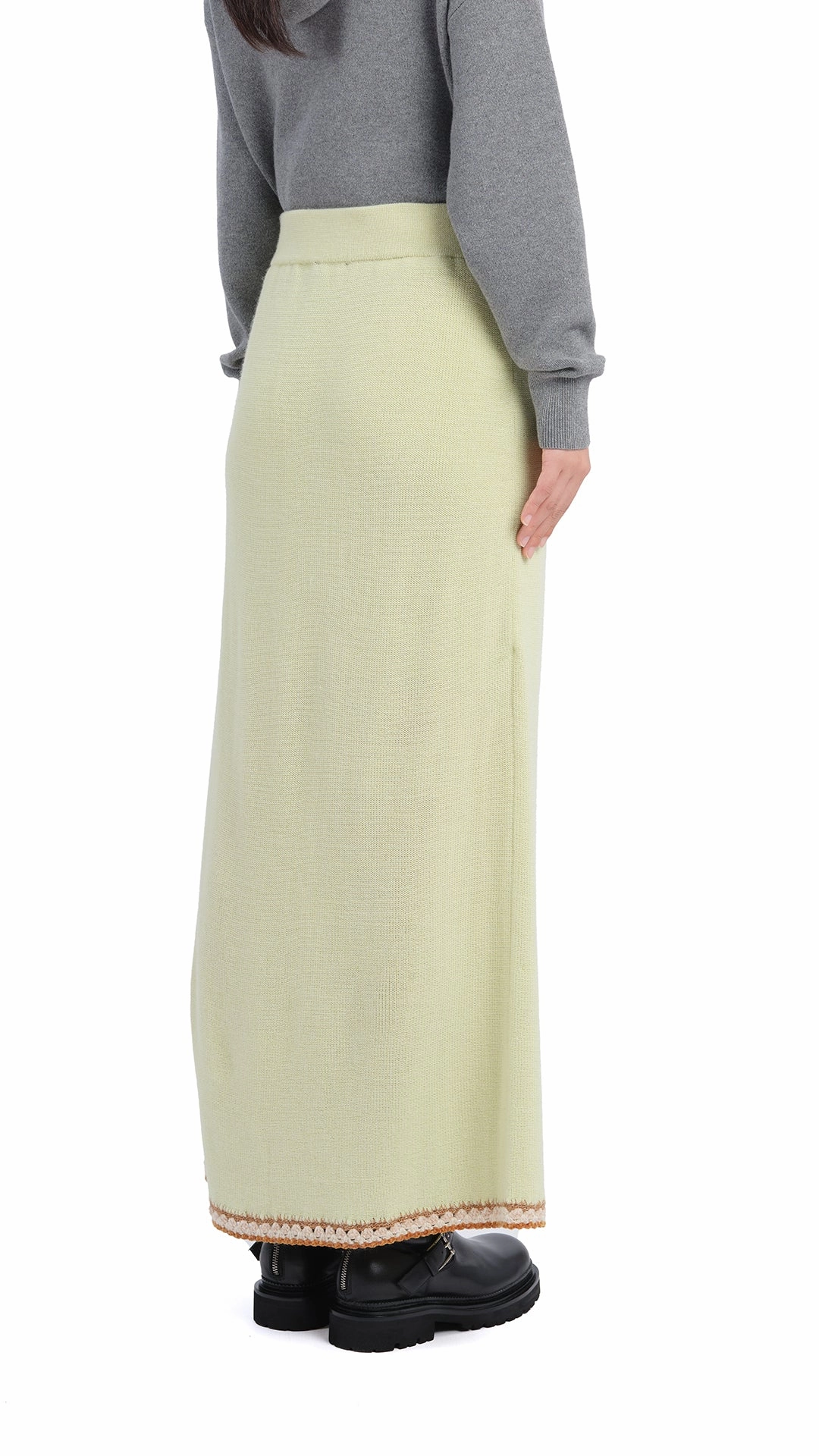 Crochet Trims Pencil Skirt Performance Fashion