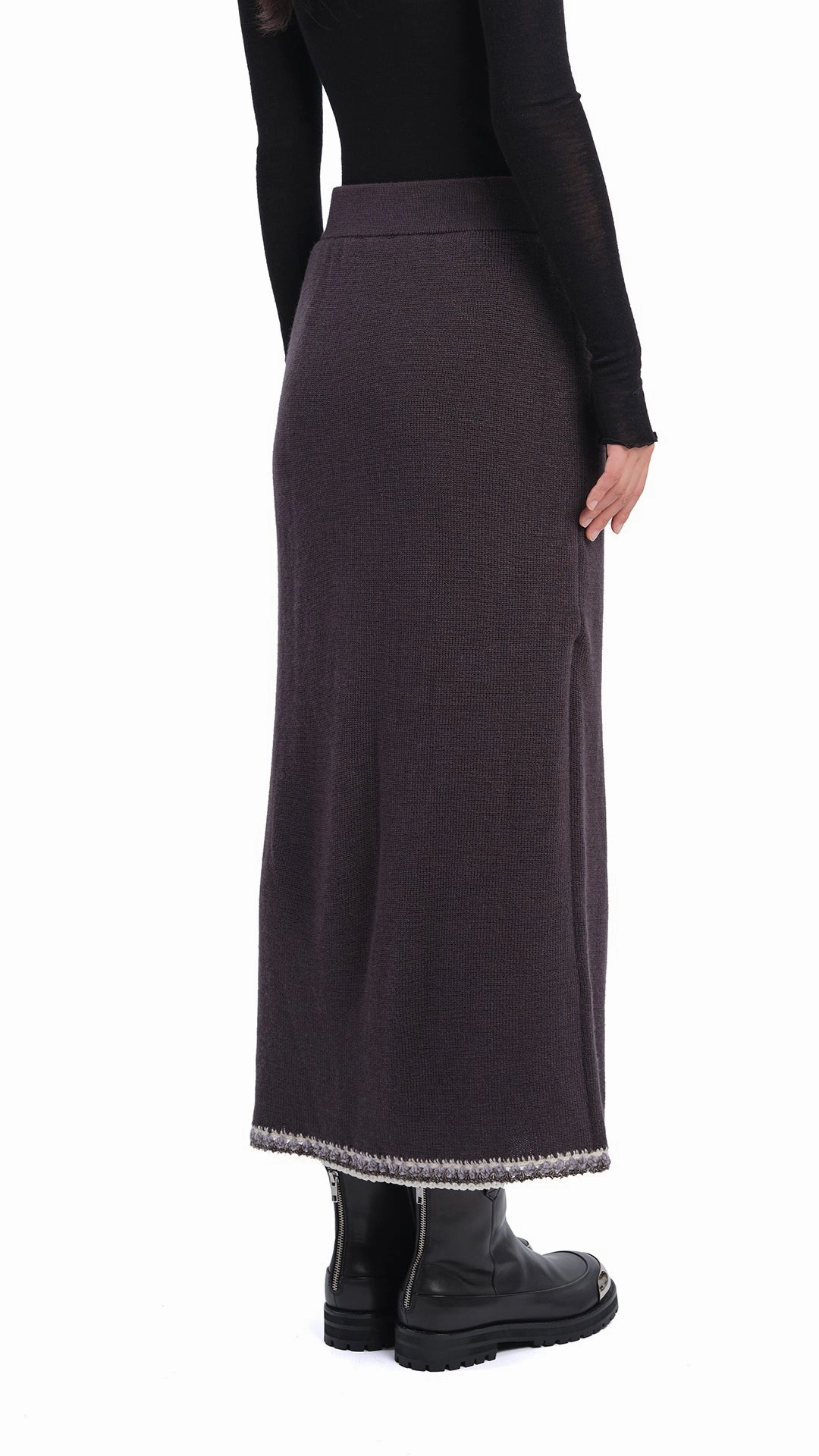 Casual Edge Outfit Vibes Crochet Trims Pencil Skirt