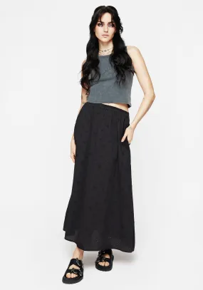 Crux Broderie Midaxi Skirt Polished Look Neutral Wear
