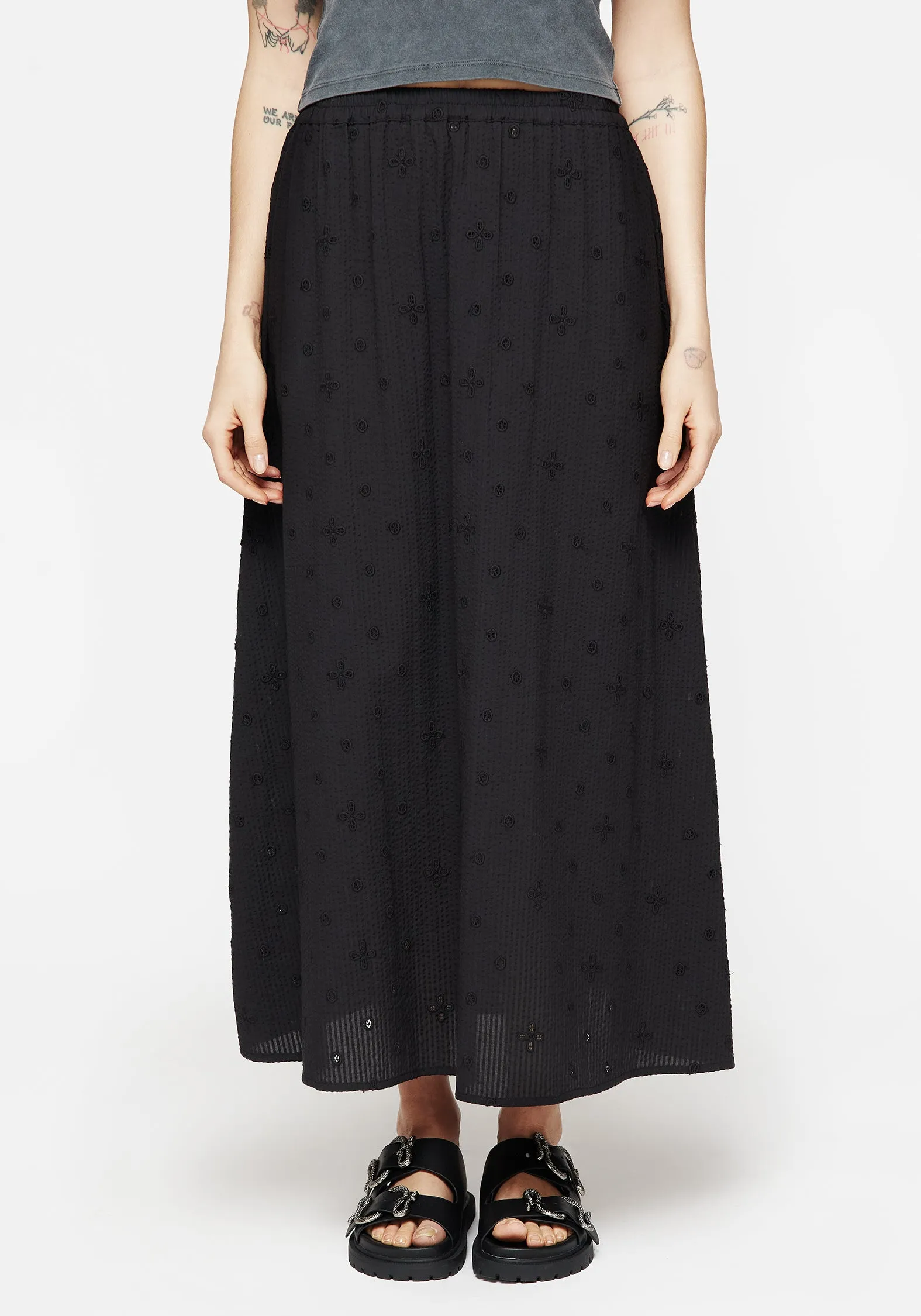 Thermoregulating Fabric Wearable Art Crux Broderie Midaxi Skirt