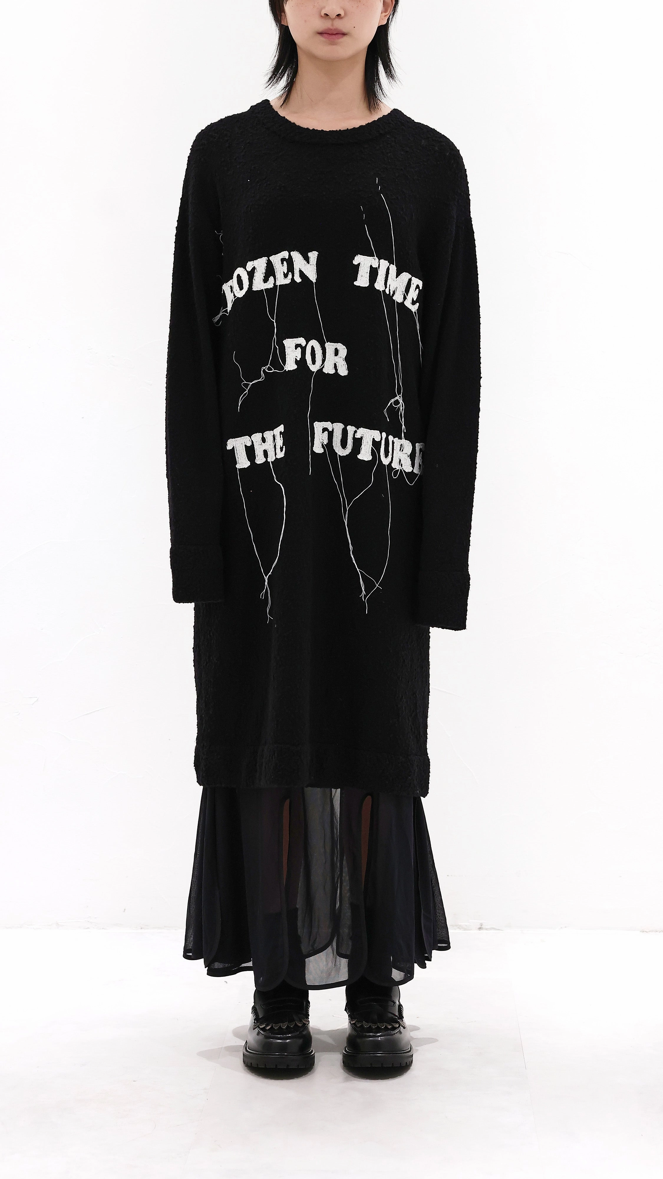 2 in 1 Slogan Knit Dress Sporty Look Timeless boho dress