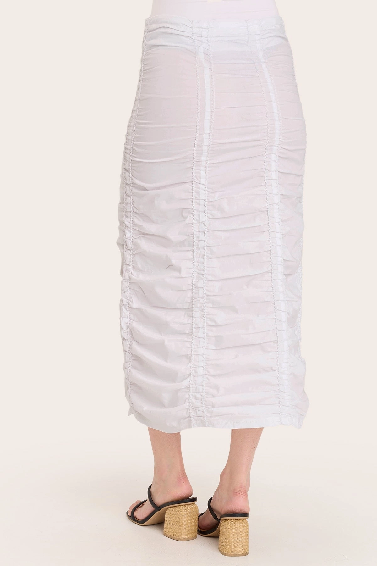 Double Shirred Panel Skirt Comfort Fit