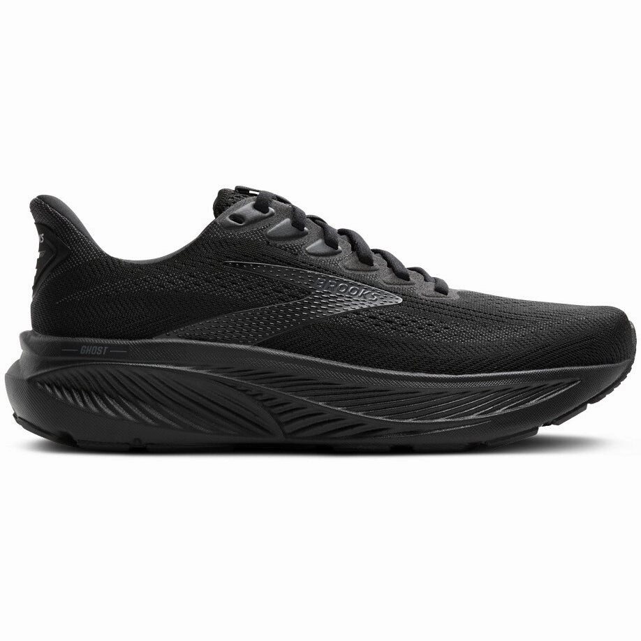 early morning running Men's Ghost 17 Wide Fit Running Shoes Black / Black / Ebony