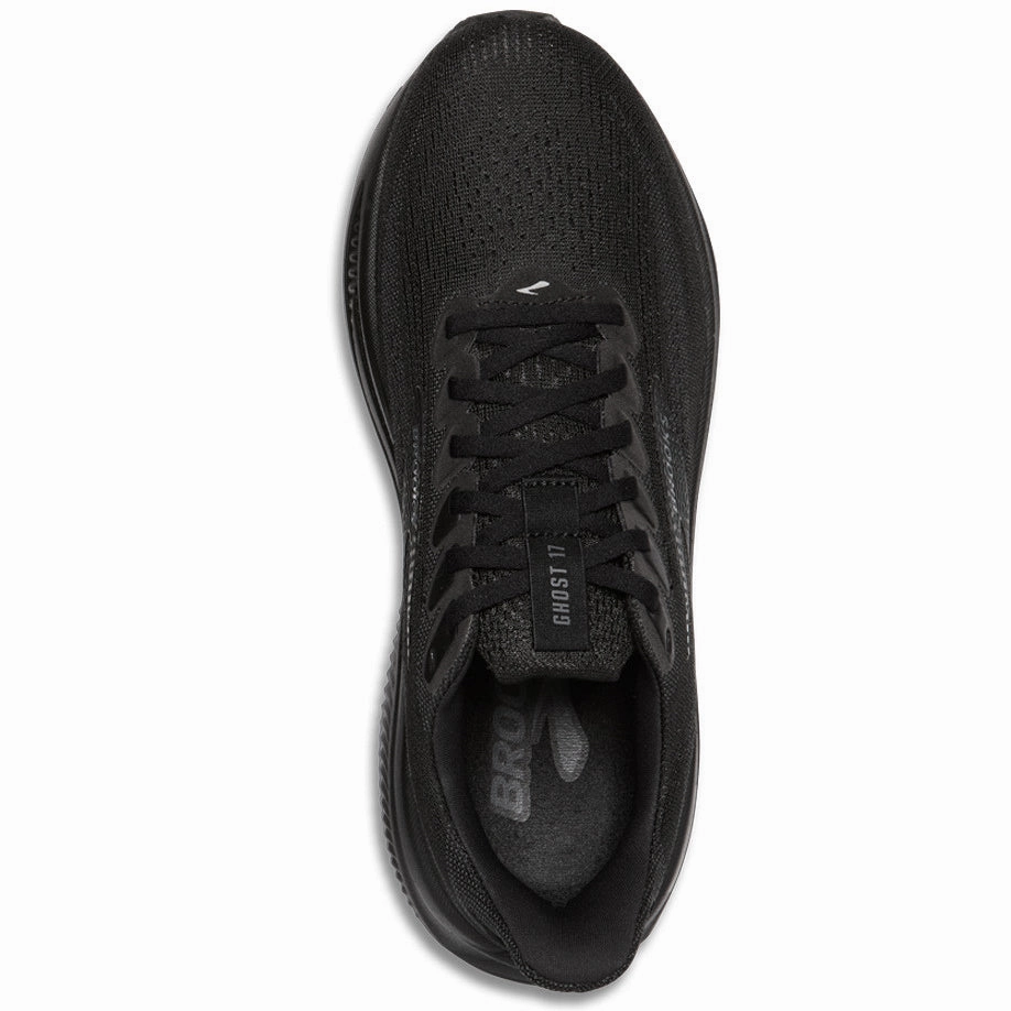Comfortable Heel Cup Men's Ghost 17 Wide Fit Running Shoes Black / Black / Ebony