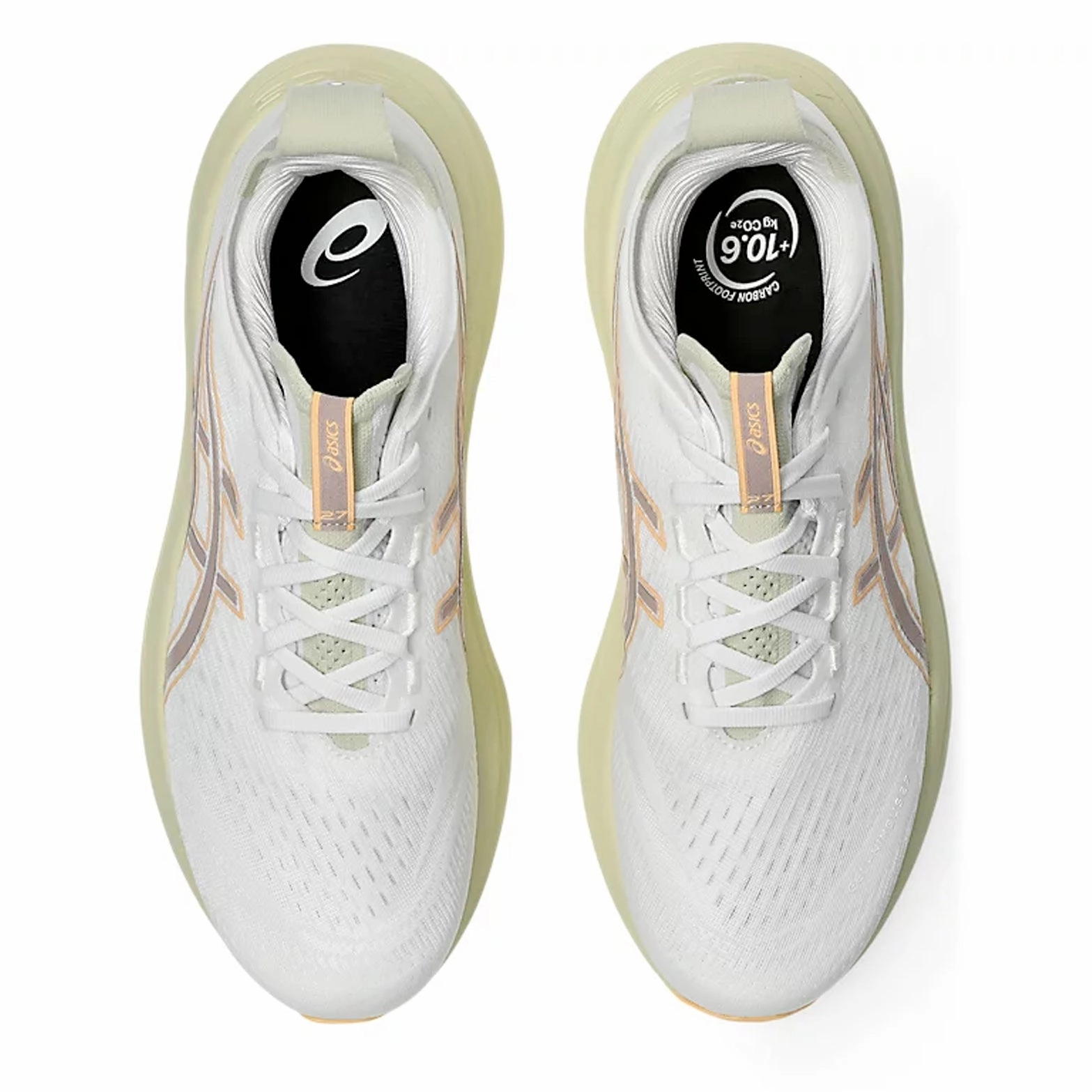 Men's Gel-Nimbus 27 Running Shoes White / Fawn Stretchable Tongue running in a trail race shoes