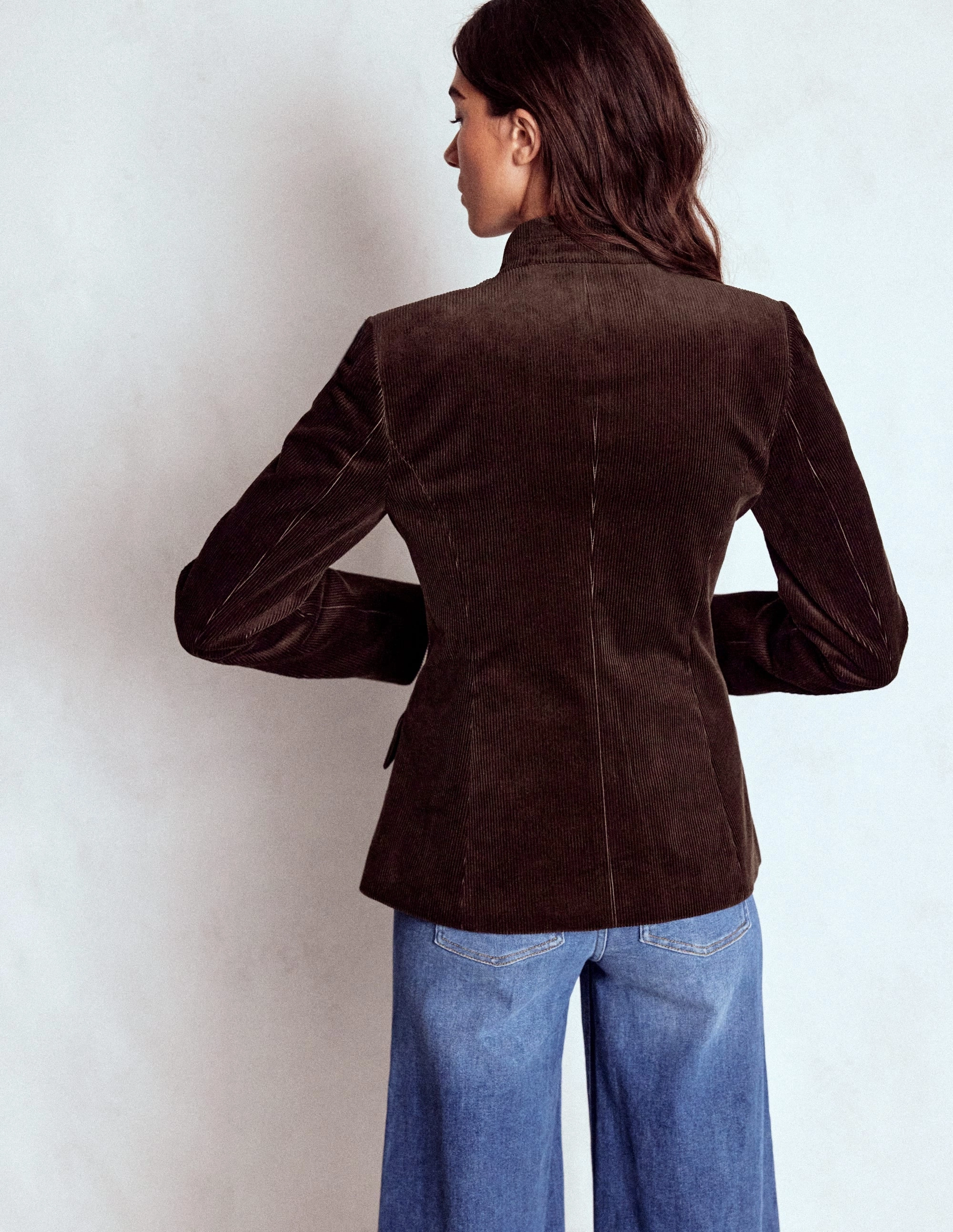 Military Cord Jacket-Espresso Rain Guard Pattern Print