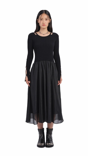 Cut-Out 2 In 1 Knit Dress Tailored Comfort