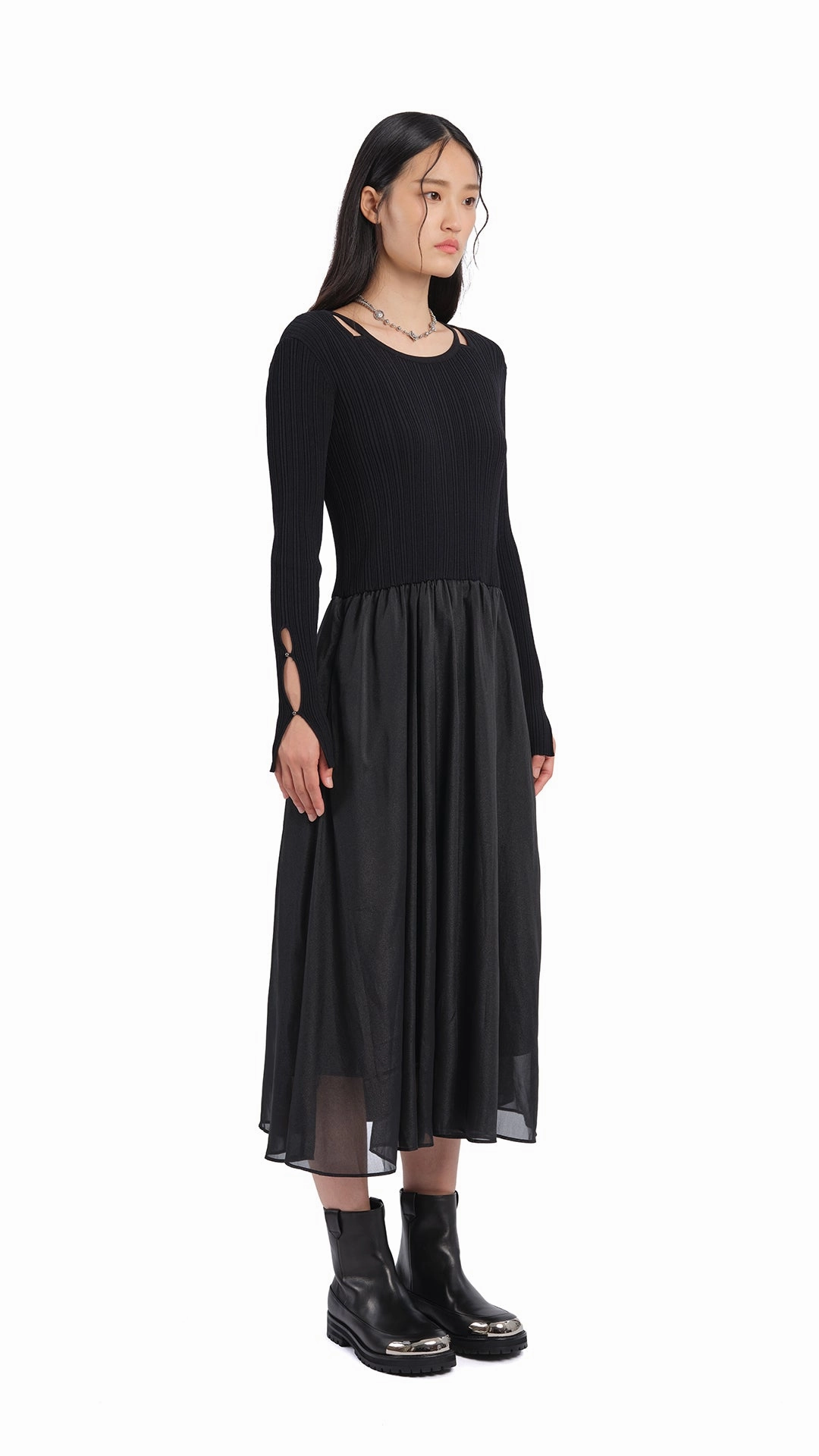 Perfect Fit Cut-Out 2 In 1 Knit Dress