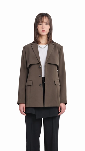 understated look Noise Reduced Fabrics Cut Out Blazer
