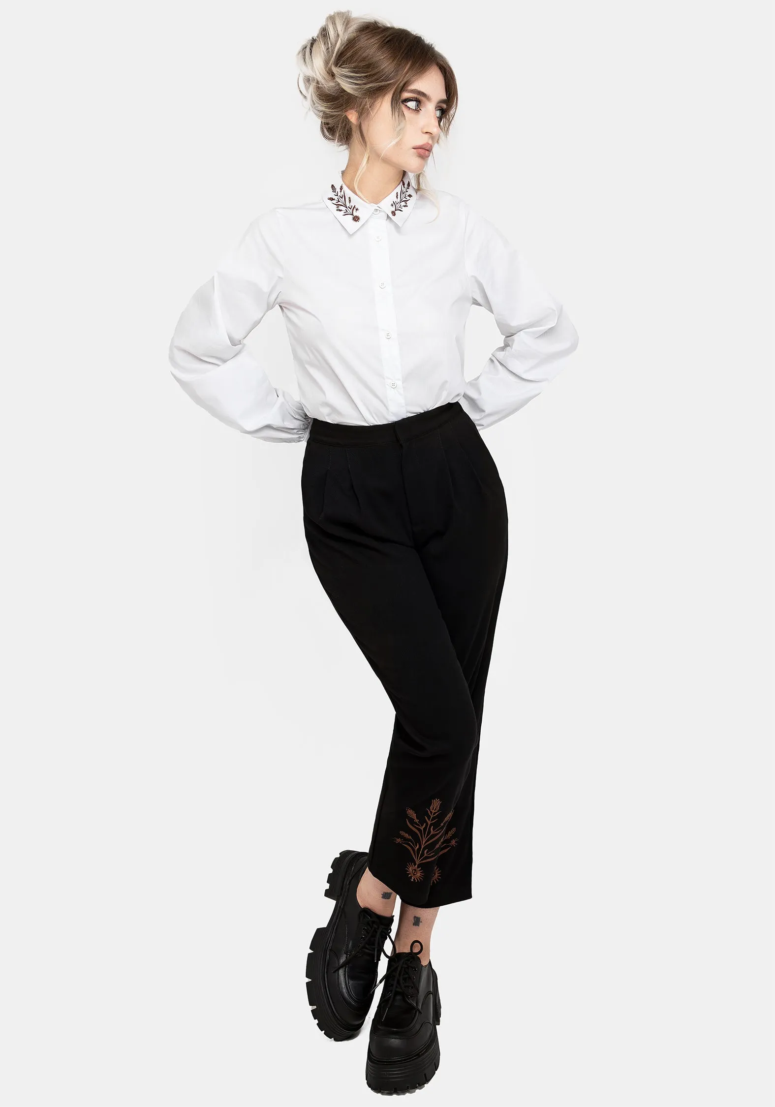 Babies' Versatile Layering Fit Cybele Embroidered Button Up Shirt