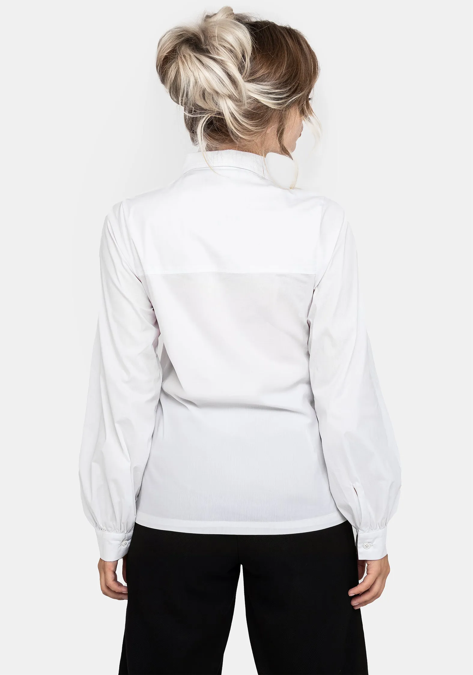 Cybele Embroidered Button Up Shirt wrinkle - resistant Hemmed