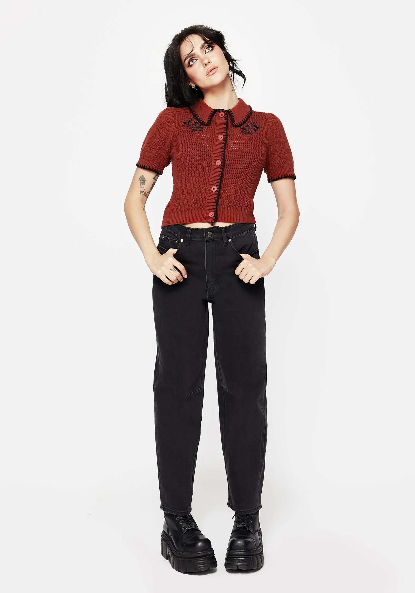 Classic Casual Malevolence Denim Barrel Leg Jeans