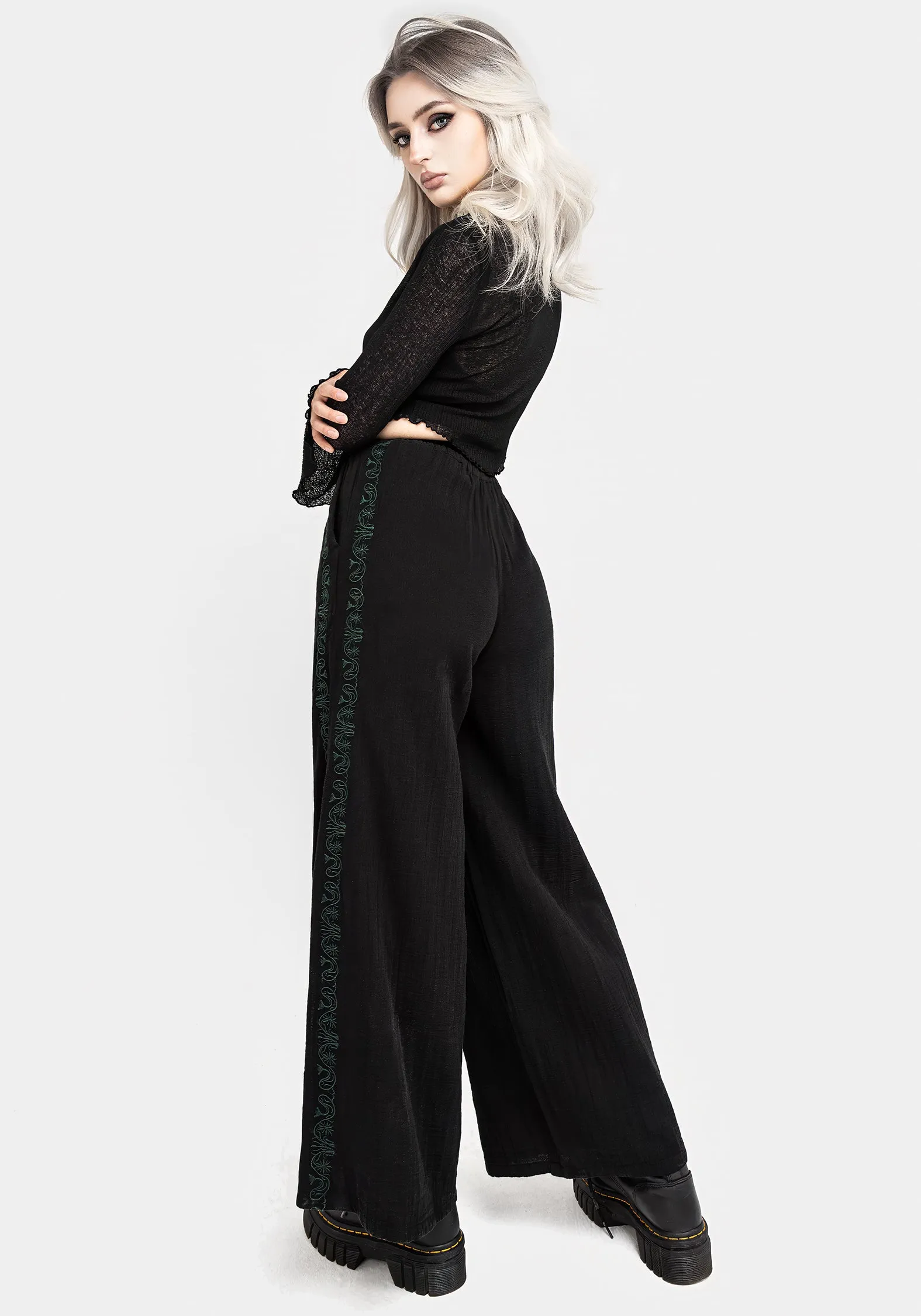 Outdoor Style Comfort Ready Damiana Embroidered Cotton Trousers