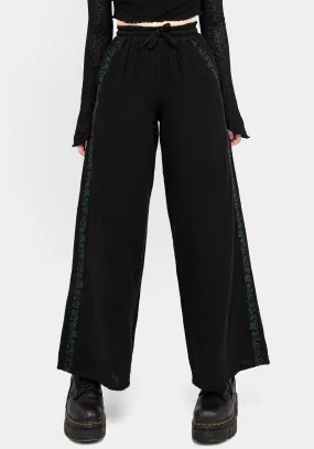 Damiana Embroidered Cotton Trousers luxe feel Easy Travel