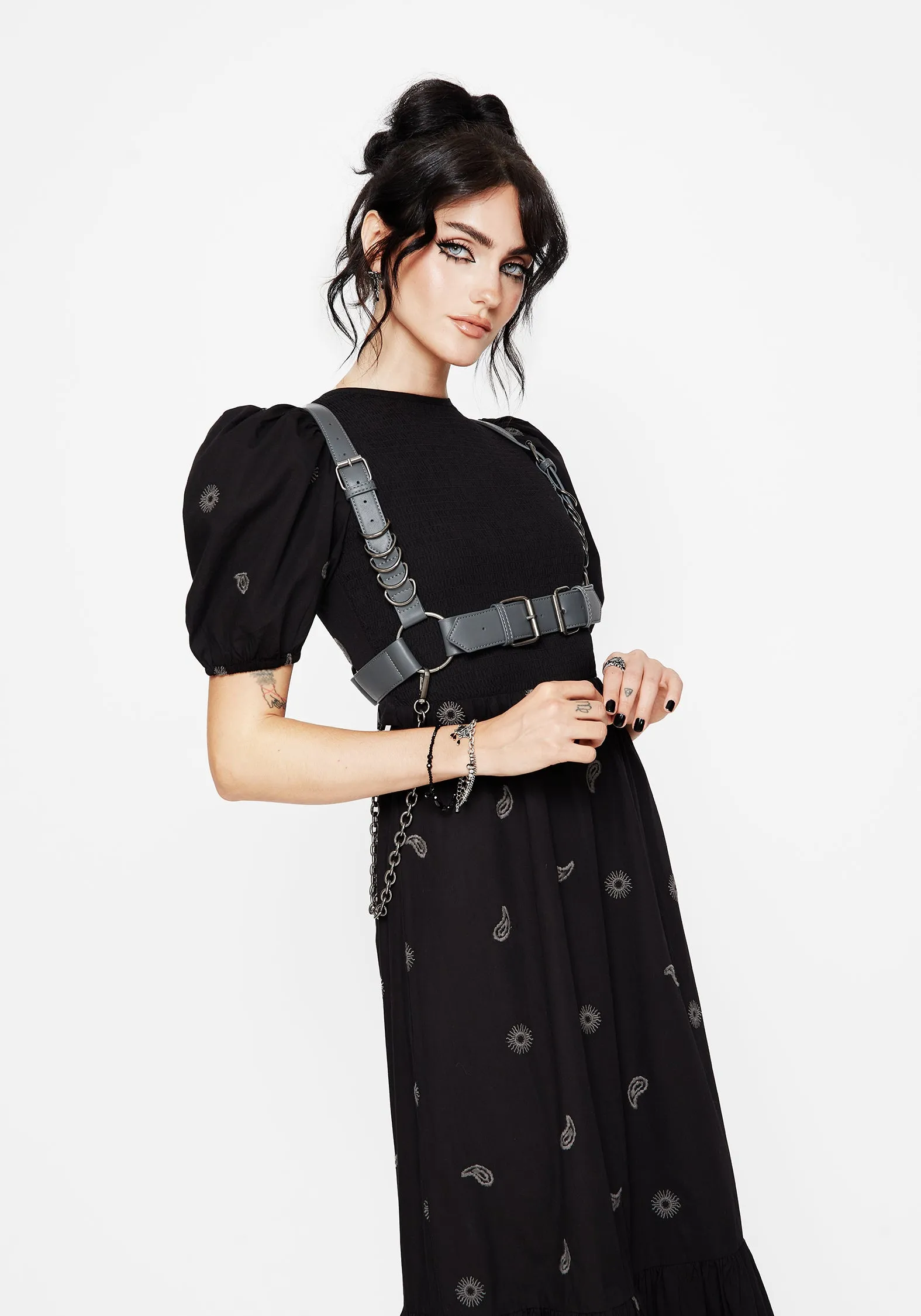 Dawn Sun Embroidered Tiered Maxi Dress Smooth Lines Daily Mood