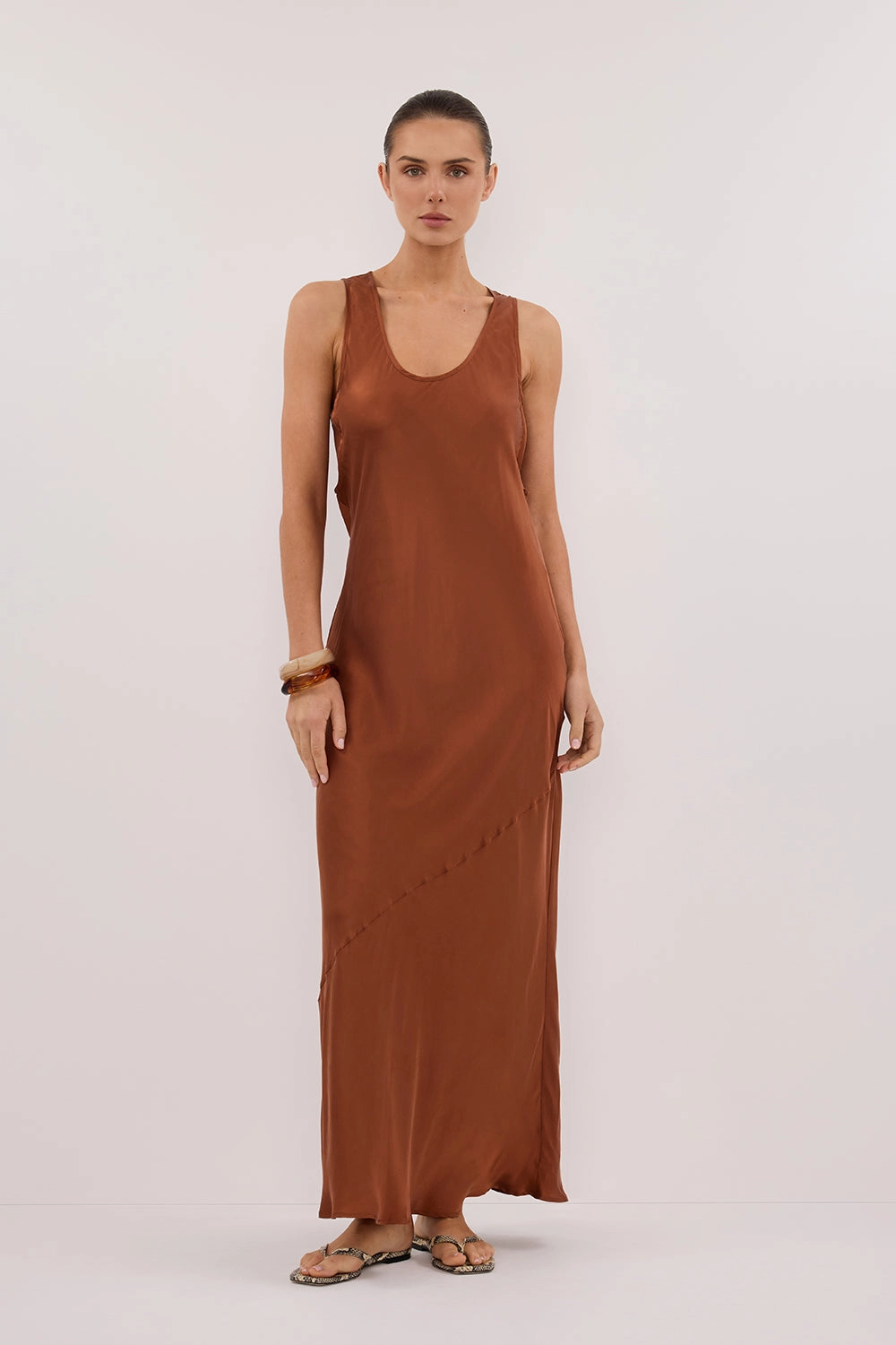DARCY RUST SILK MAXI DRESS Romantic date dress