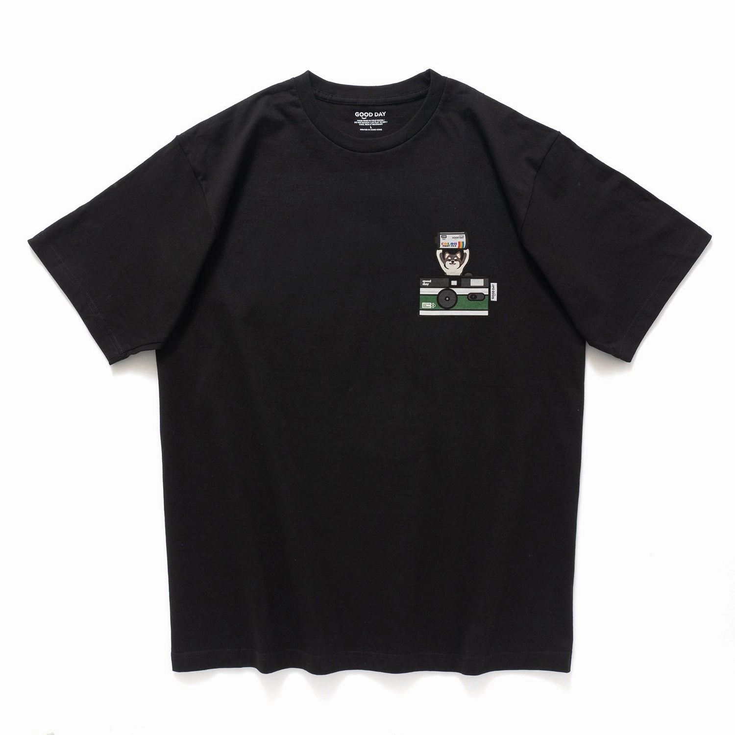 (ZT1505) Animal Camera Graphic Pocket Tee Minimal Comfort