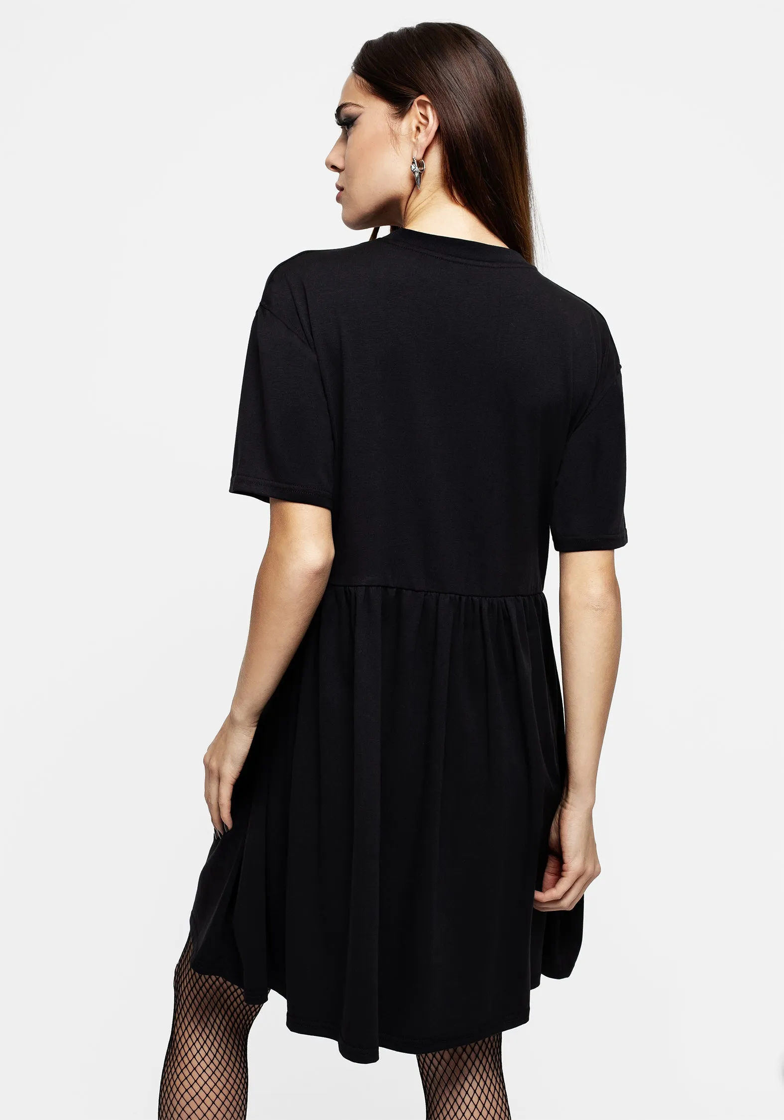 Death Conquers All Floral Skull Embroidered Mini Skater Dress Style Upgrade Elegant Appearance