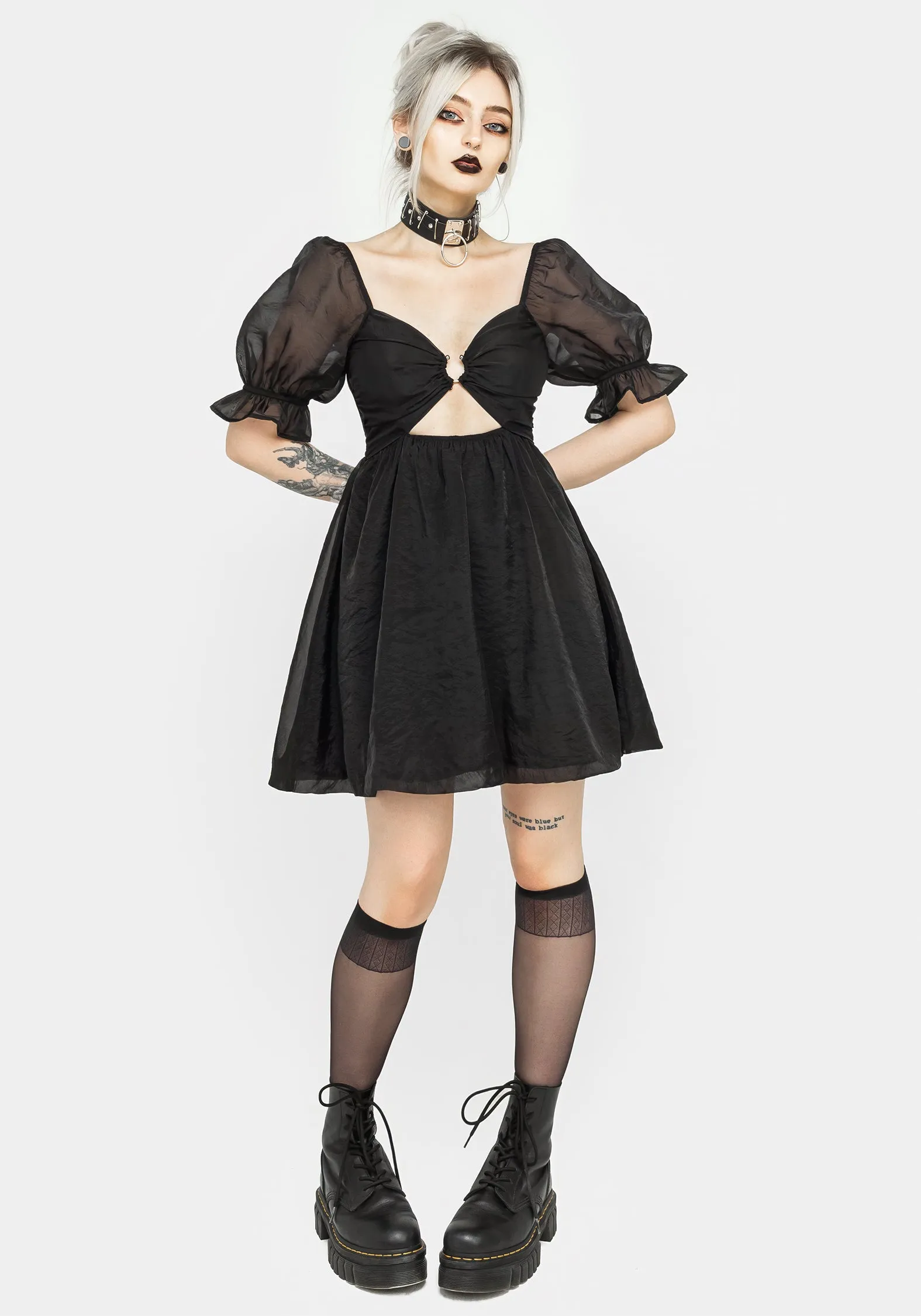 Tiffany Organza Puff Mini Dress Comfort Stretch