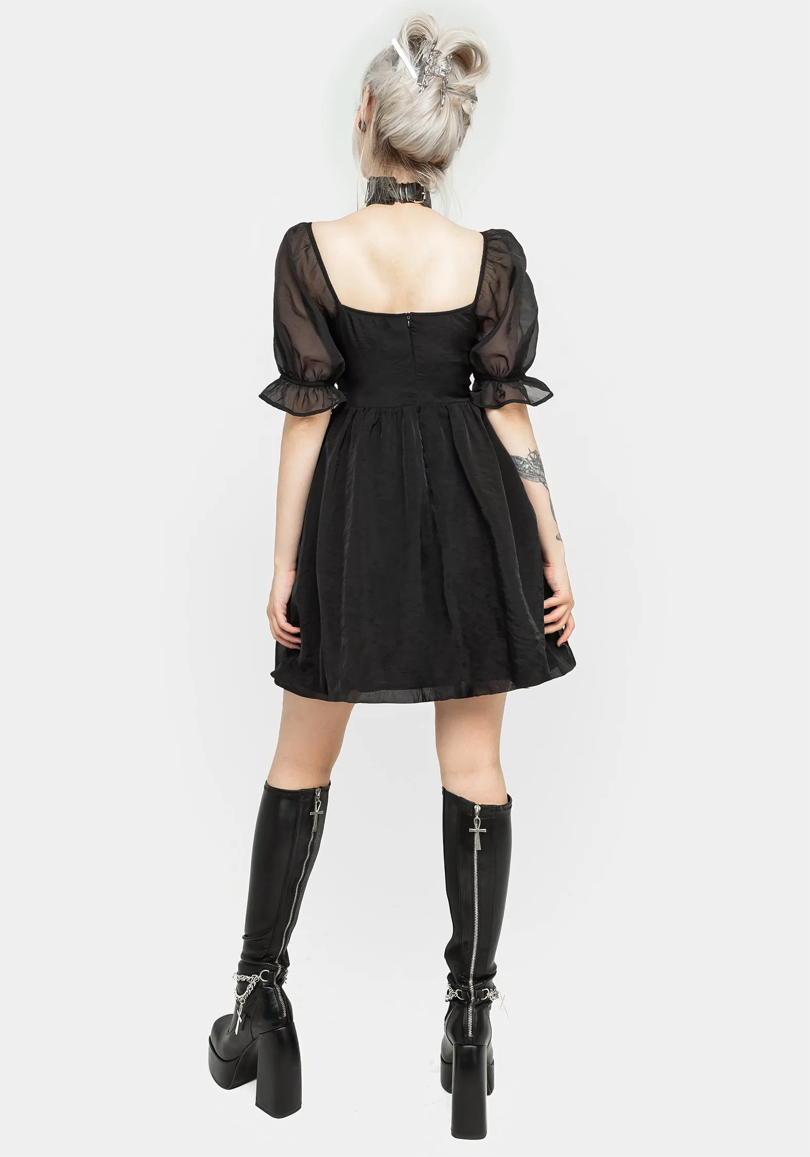 Tiffany Organza Puff Mini Dress Fine Texture