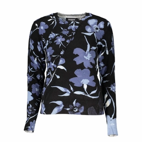 Desigual Chic Contrasting Crew Neck Women's Sweater Subtle Texture Detail
