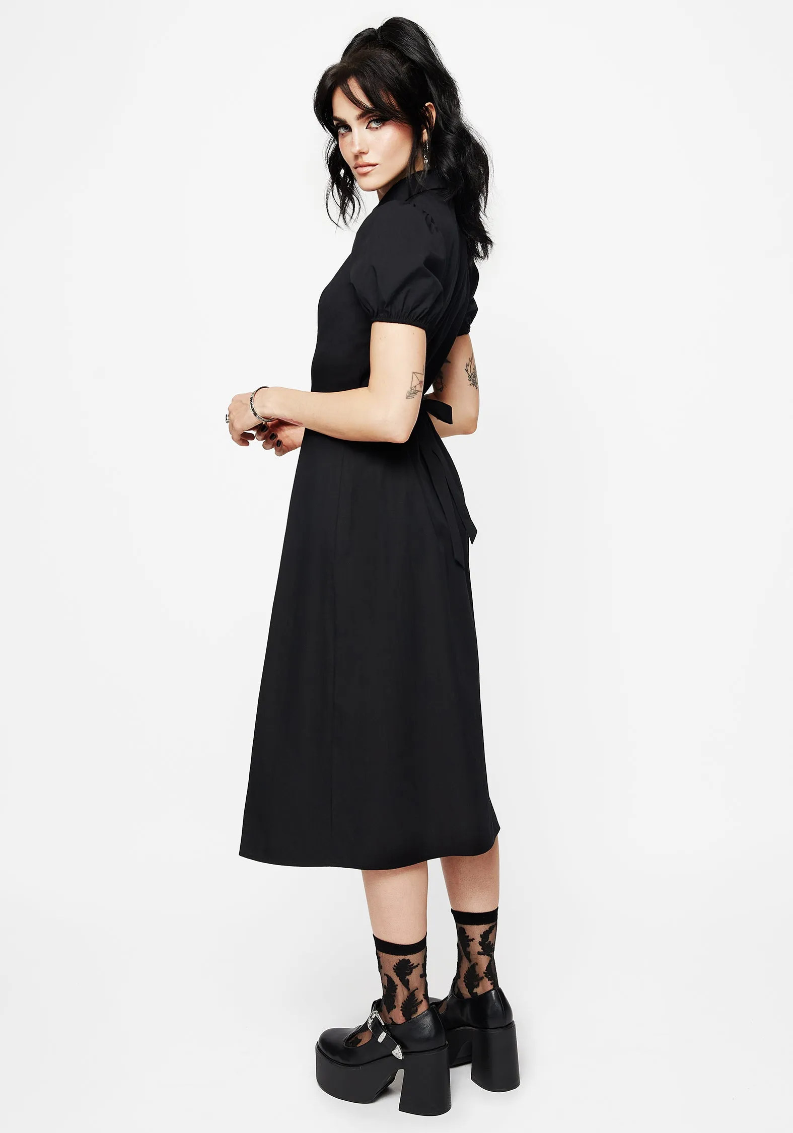 Despair Cotton Thistle Embroidered Button Up Midaxi Dress Modern Edge