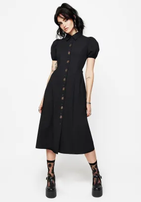 Despair Cotton Thistle Embroidered Button Up Midaxi Dress Date Nightwear