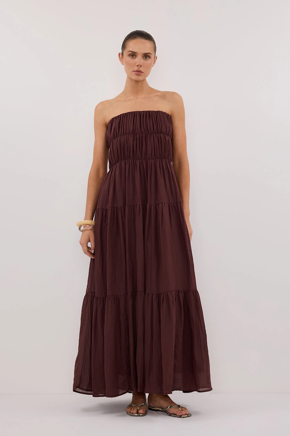 ARTIE WALNUT RAMIE MIDI DRESS Minimal Form