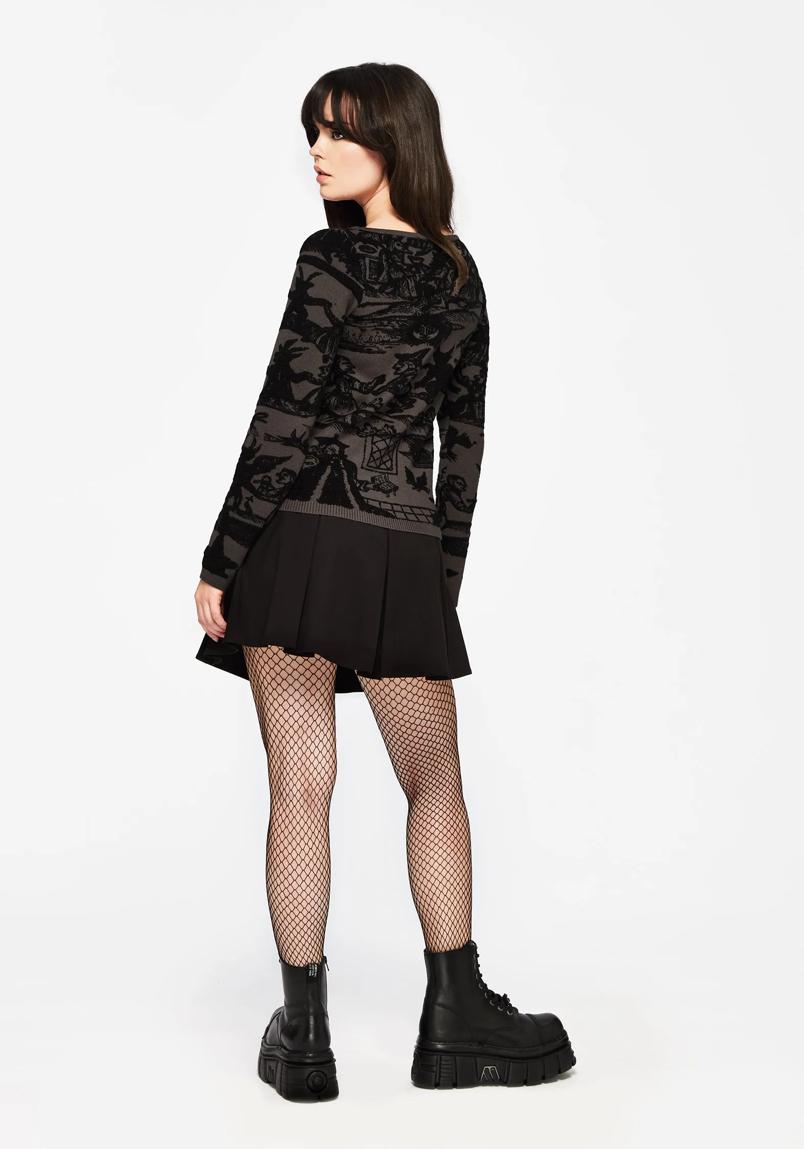 Diabolical Raised Jacquard Knit Jumper Quality - conscious