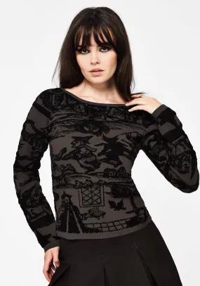 Diabolical Raised Jacquard Knit Jumper Morning routine shopping