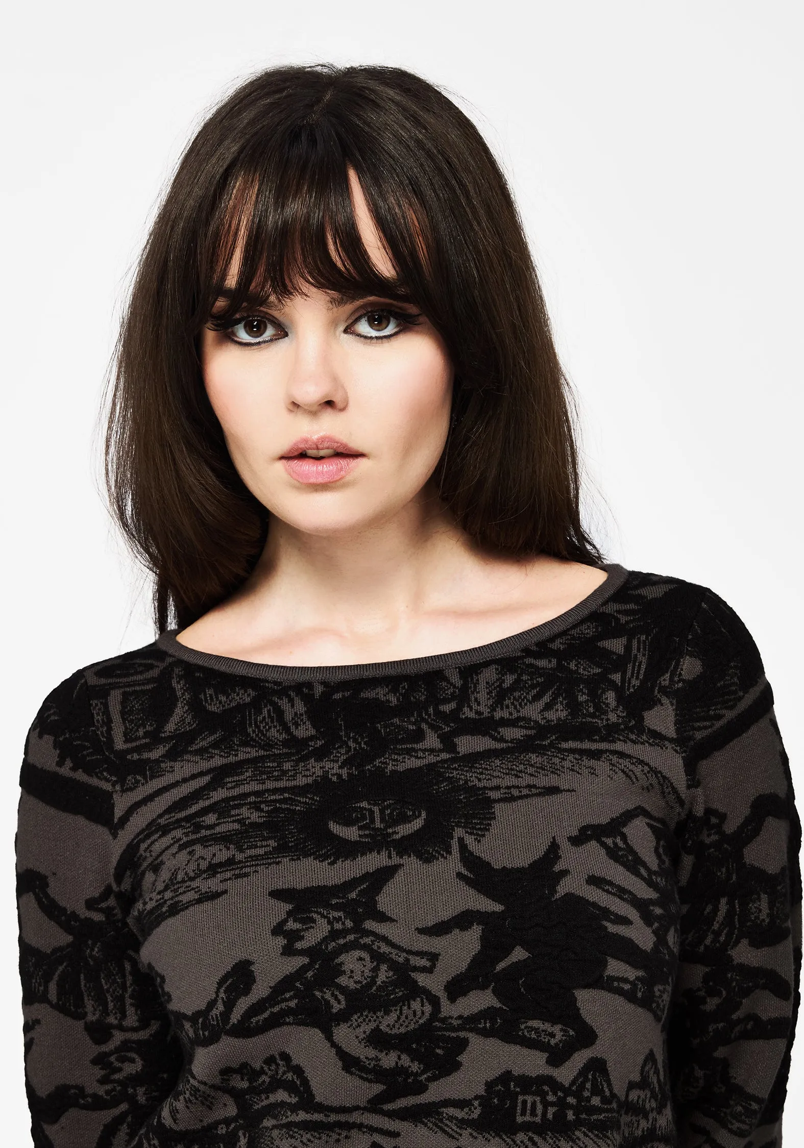 Entertainment related Beautify Diabolical Raised Jacquard Knit Jumper