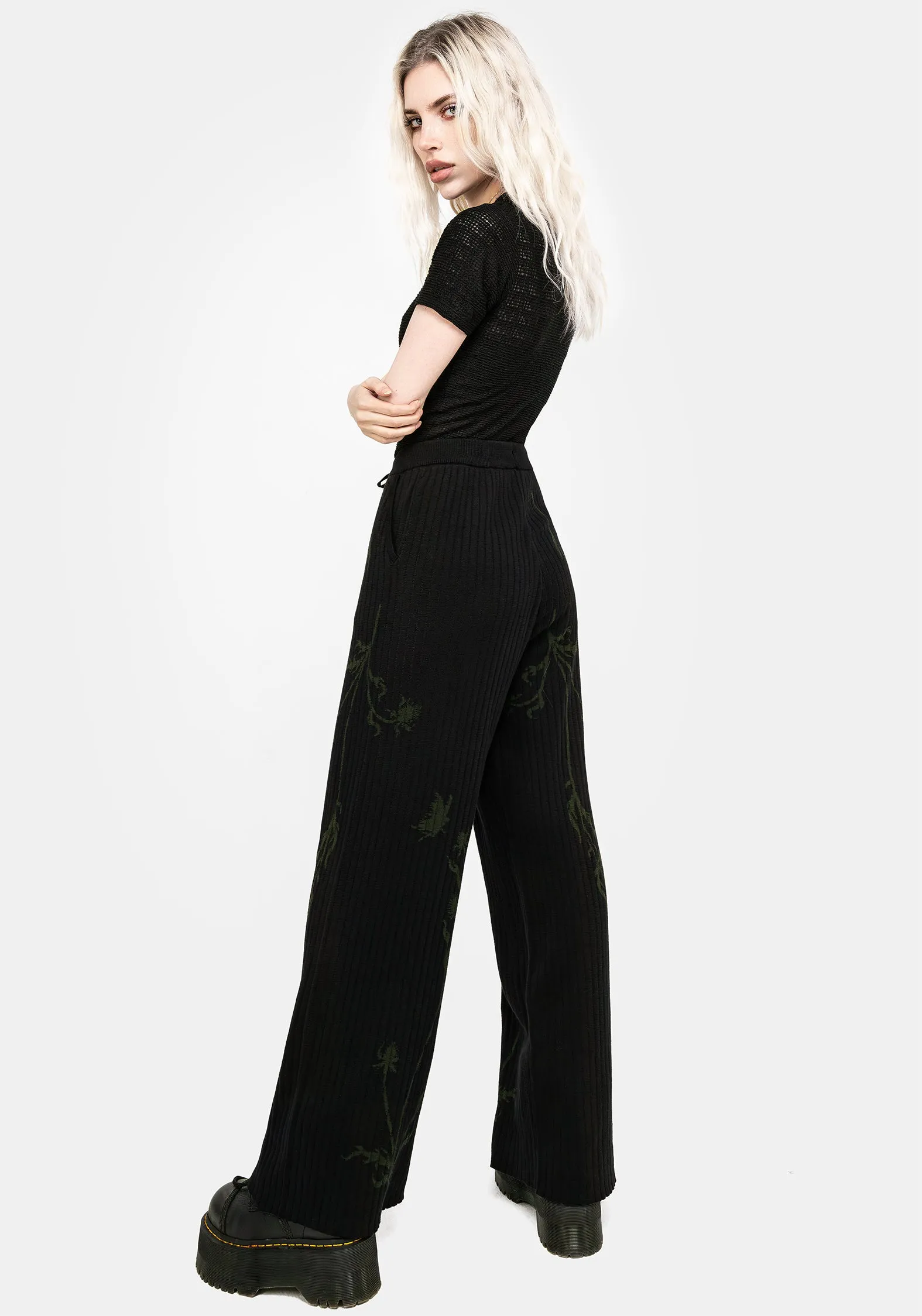 Sport Performance Design Diastella Floral Jacquard Rib Knit Trousers