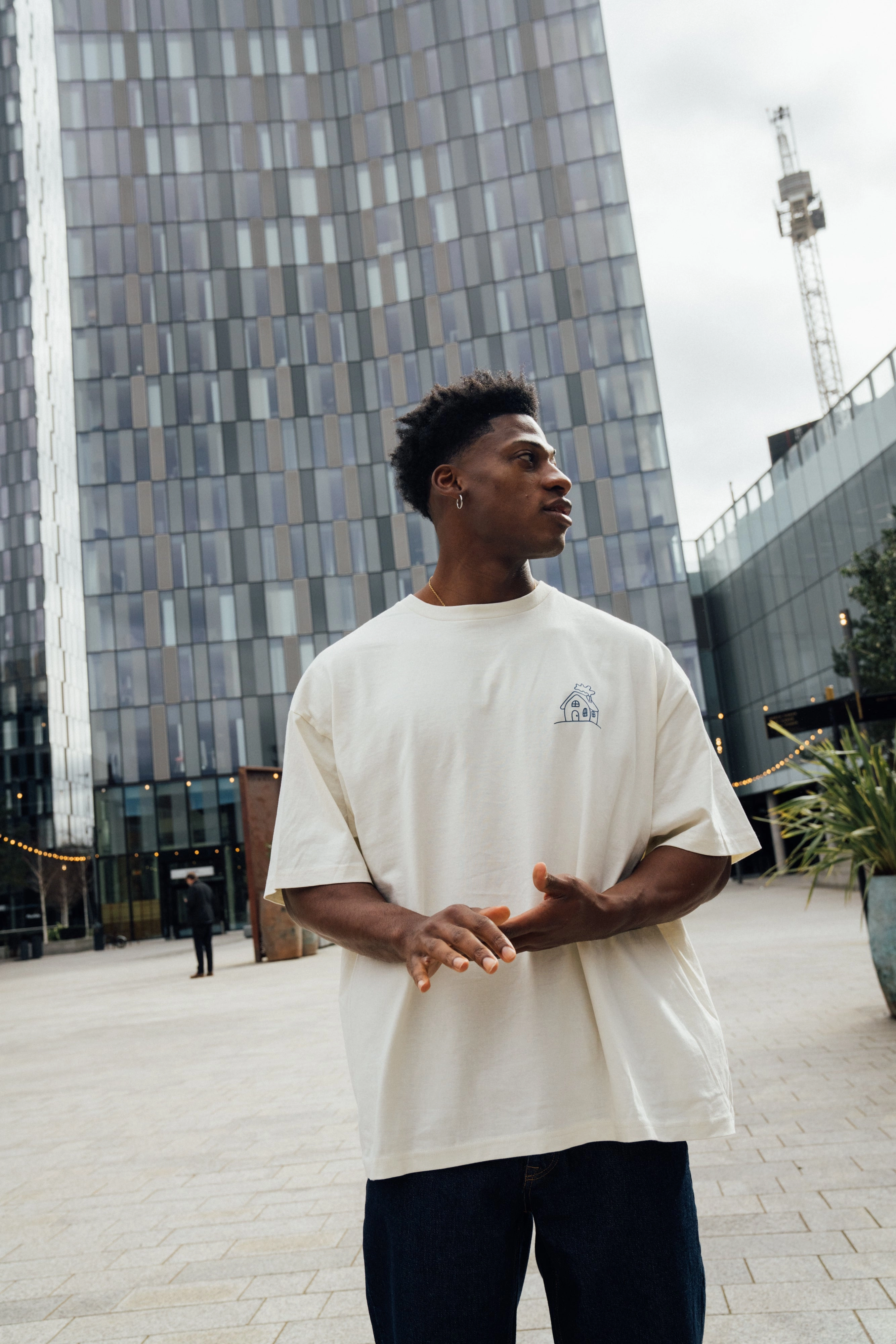 Seasonal Hero 'Building Houses' Tee - Ecru Organic Cotton Construction