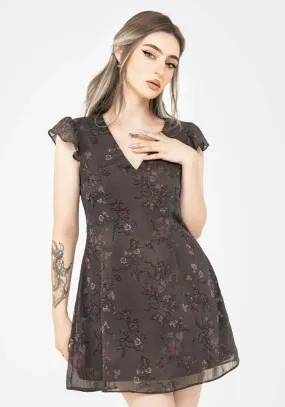 Arnora Chiffon Ruffle Detail Mini Dress Modern Silhouette Cotton Touch