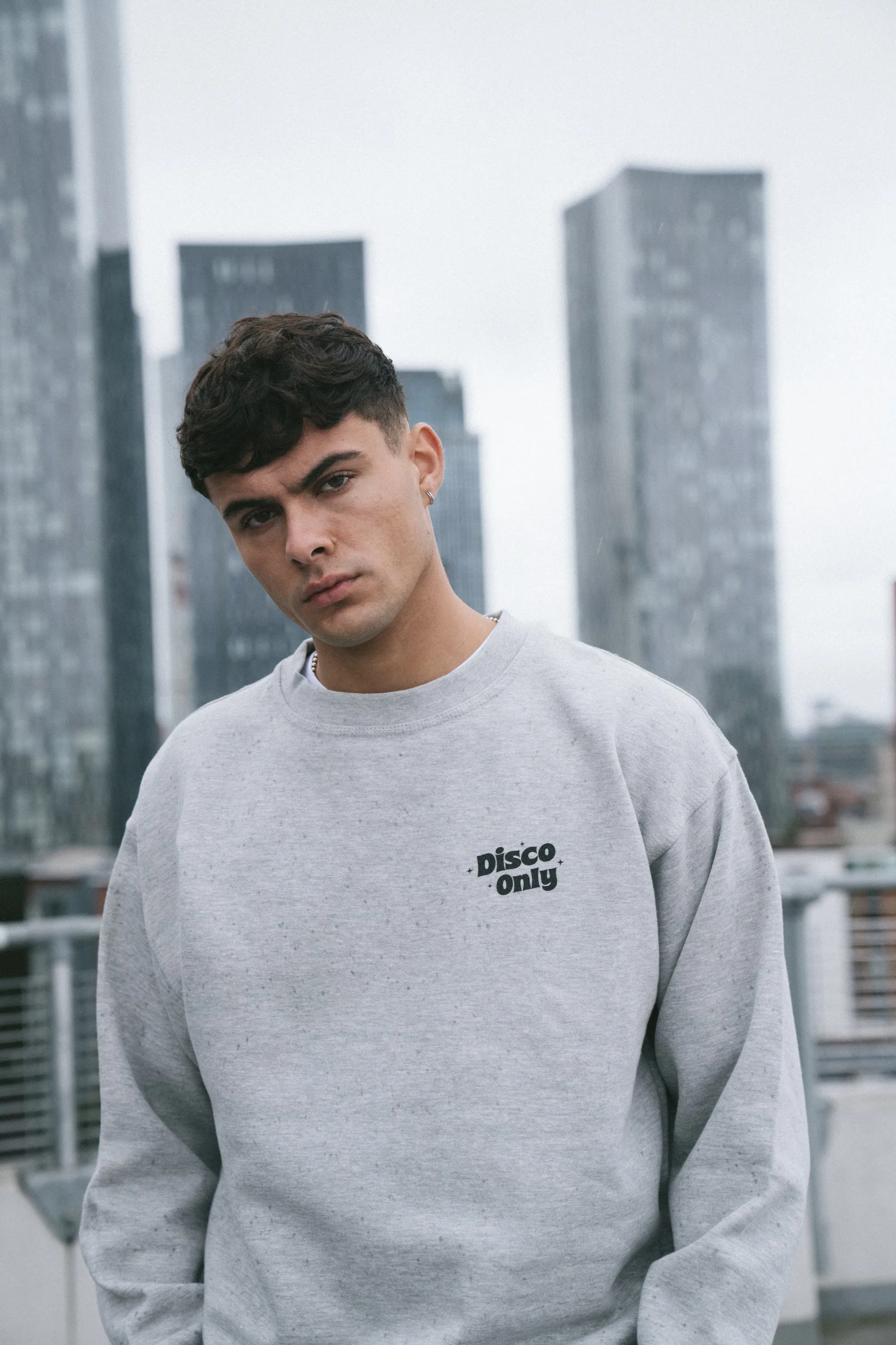 Layered Chic DISCO ONLY 'NYC Disco' Sweater - Grey