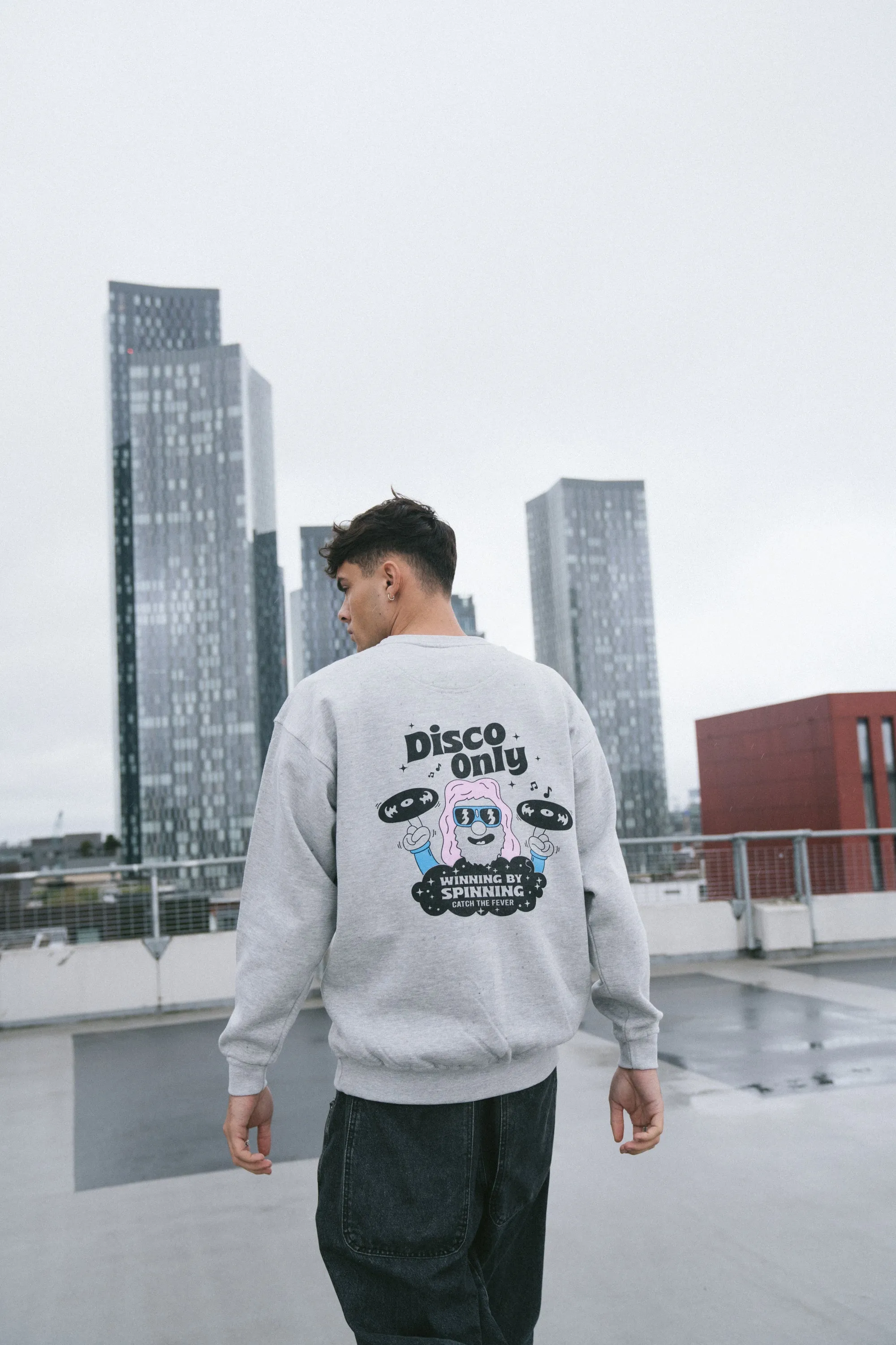 Low carbon footprint DISCO ONLY 'NYC Disco' Sweater - Grey