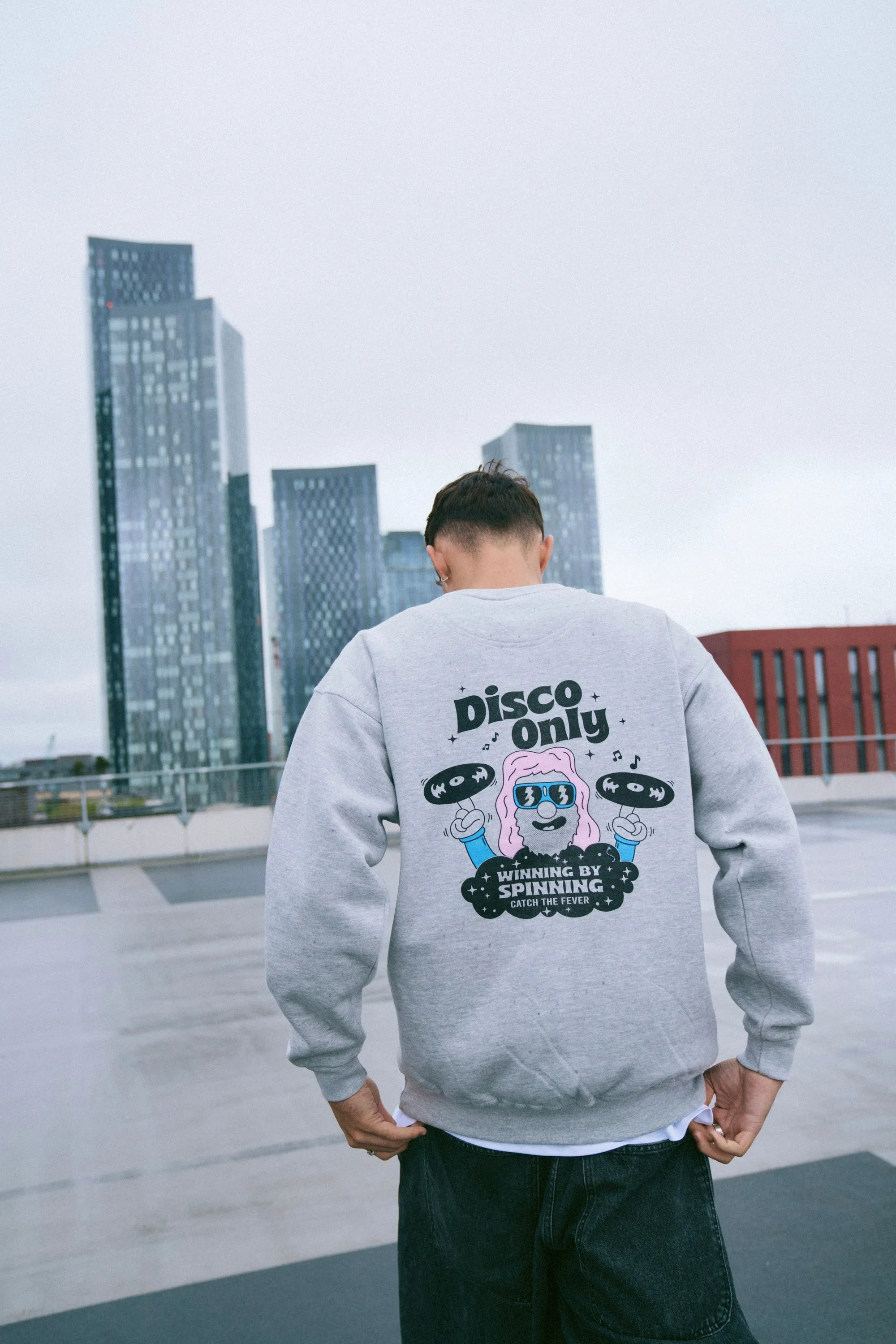 DISCO ONLY 'NYC Disco' Sweater - Grey Comfy And Warm