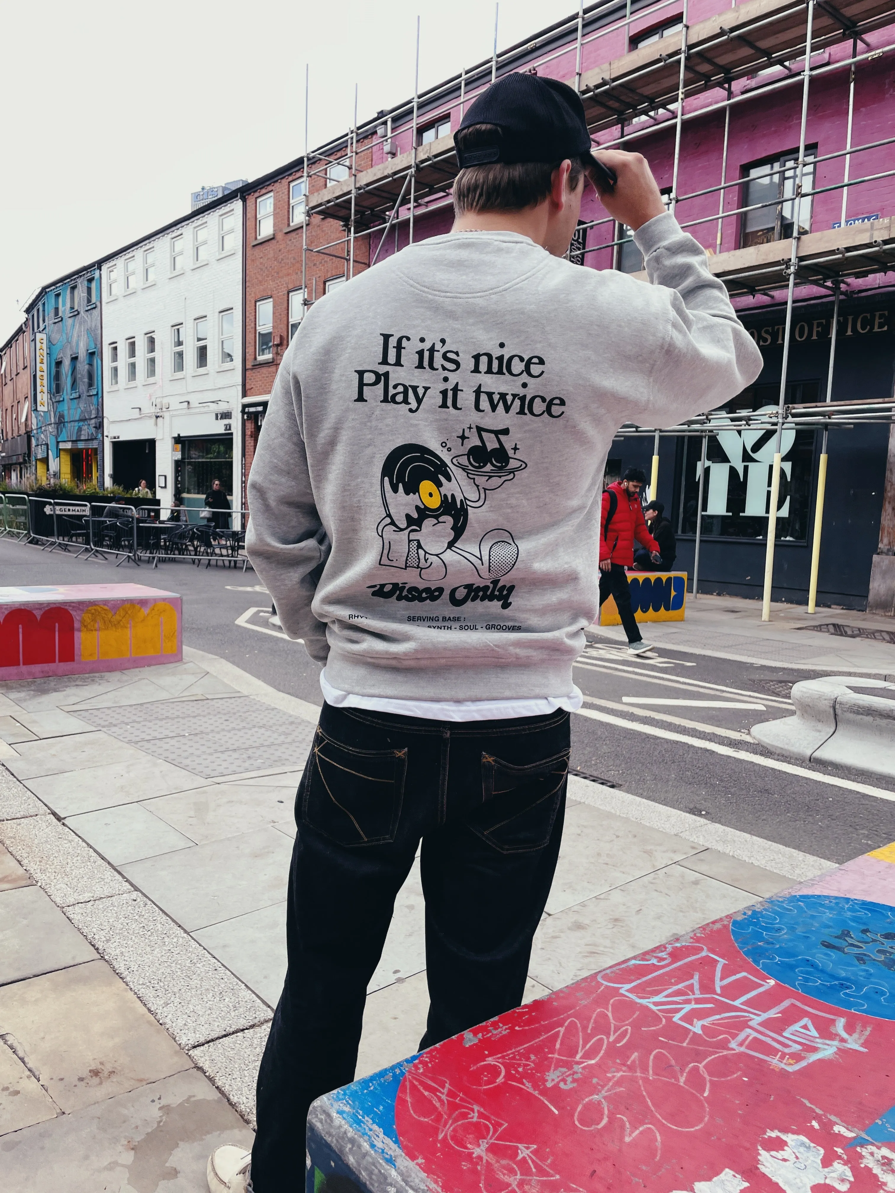 DISCO ONLY 'Play It Twice V2' Sweater - Grey Basic Layer