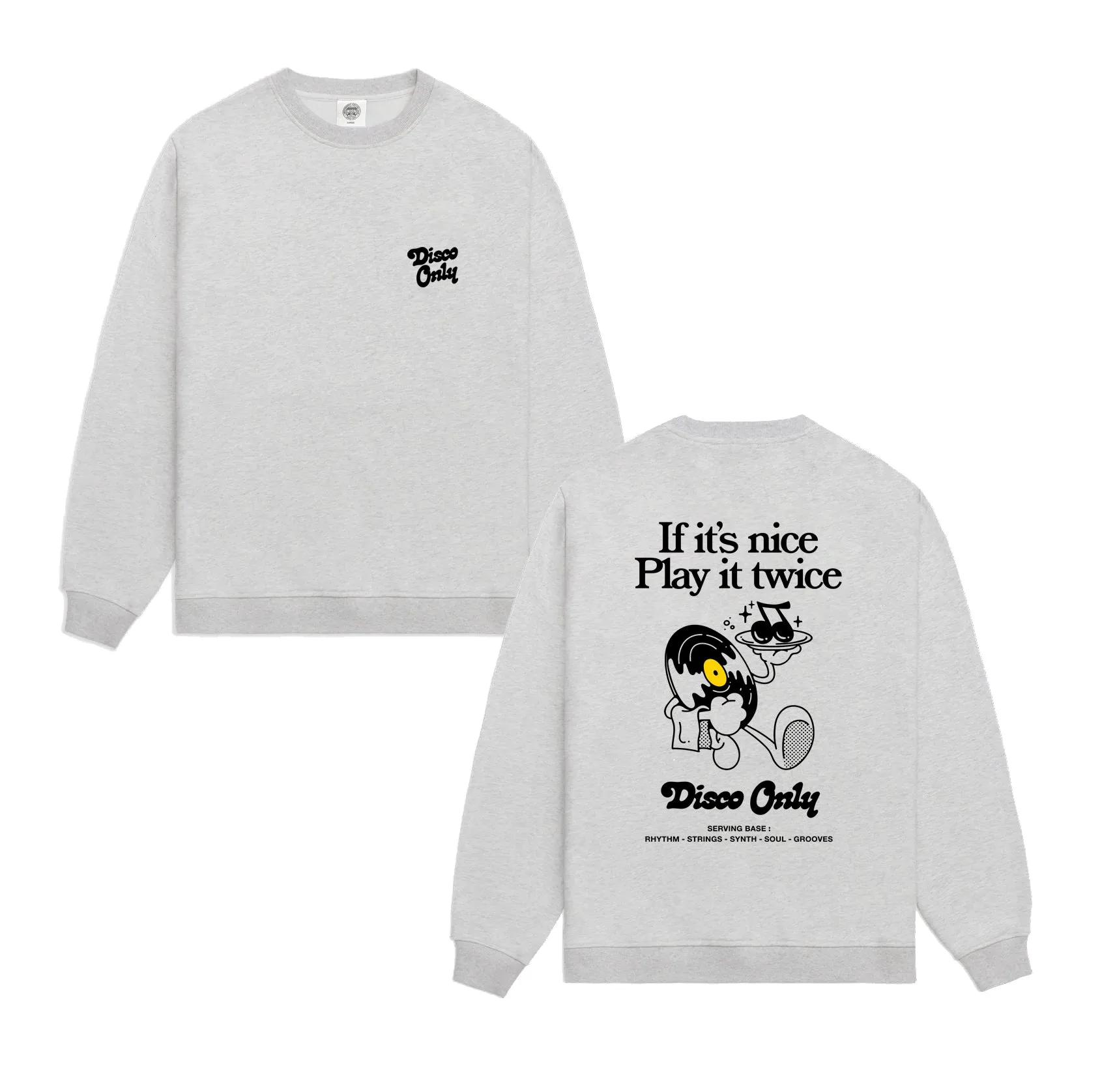 Perfect Fit Knit Design Wear DISCO ONLY 'Play It Twice V2' Sweater - Grey