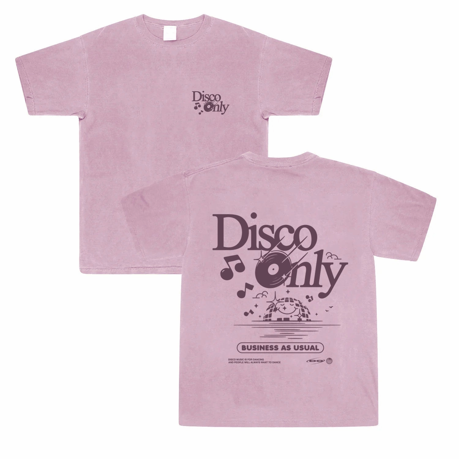 hiking clothes Double Stitched Hem DISCO ONLY 'Business As Usual' Vintage Washed Tee - Pink