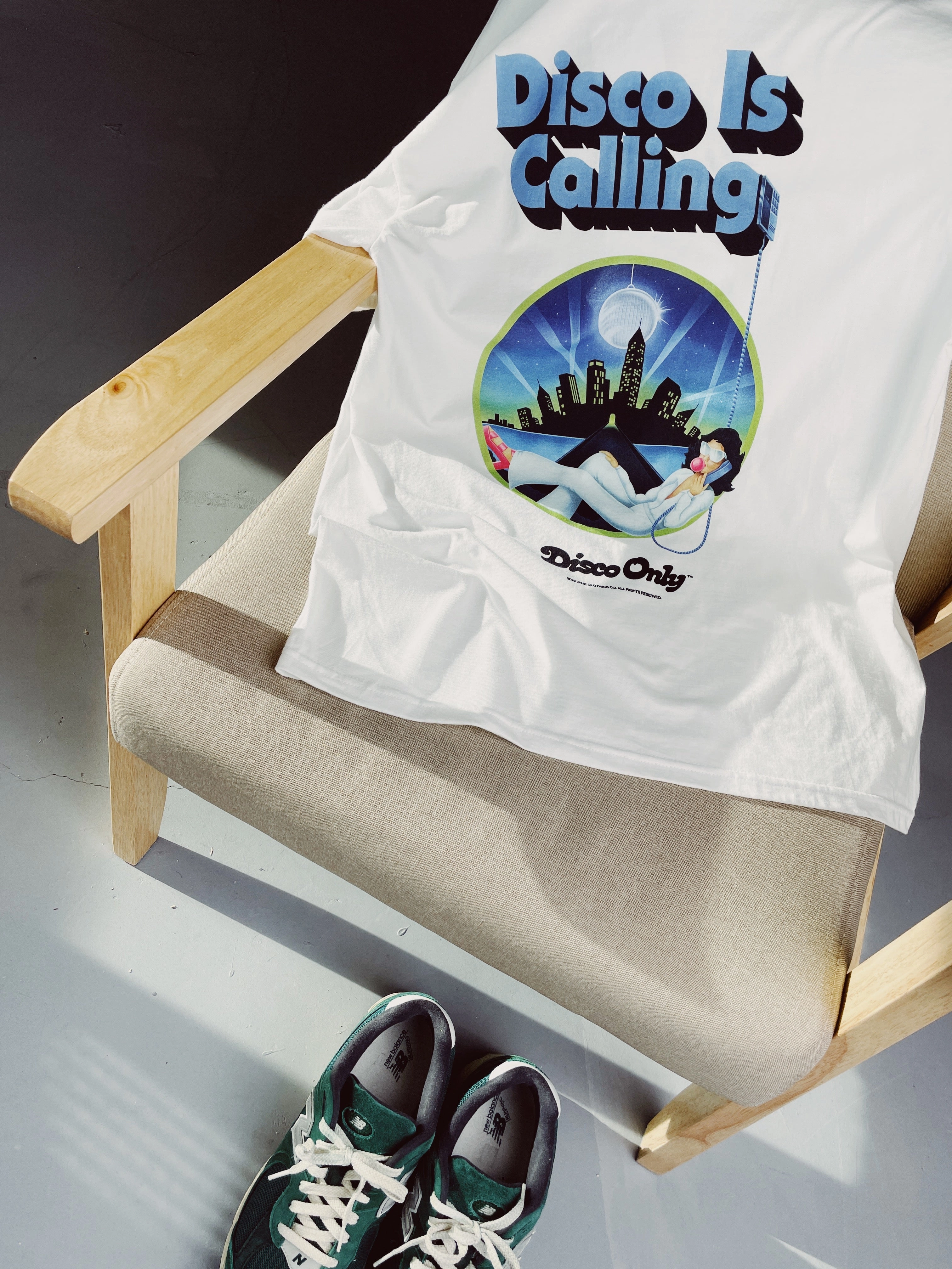 DISCO ONLY 'Disco Is Calling' Tee - White AntiStaticFinish