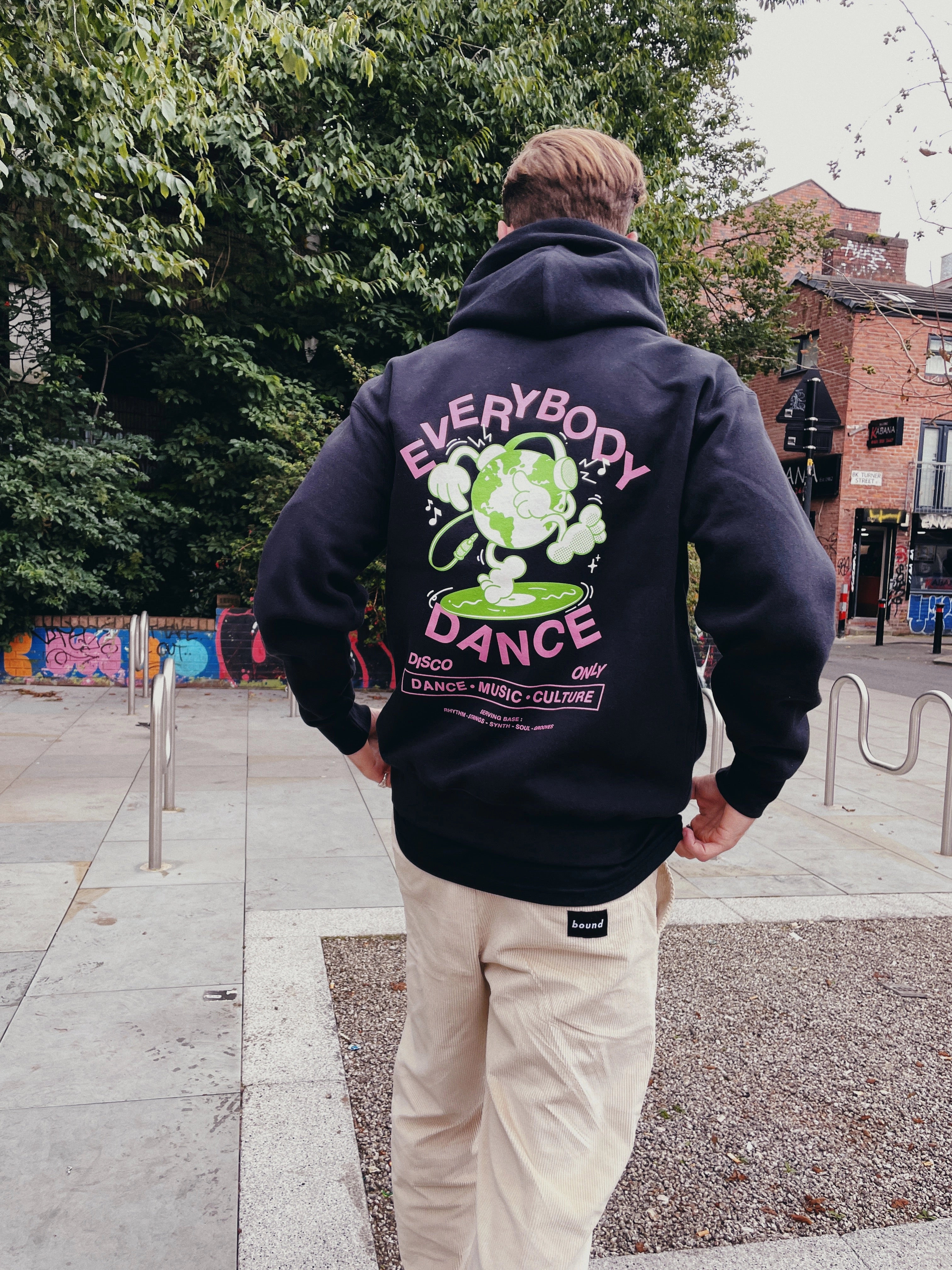 Drawcord Hem DISCO ONLY 'Everybody Dance' Hoodie - Black