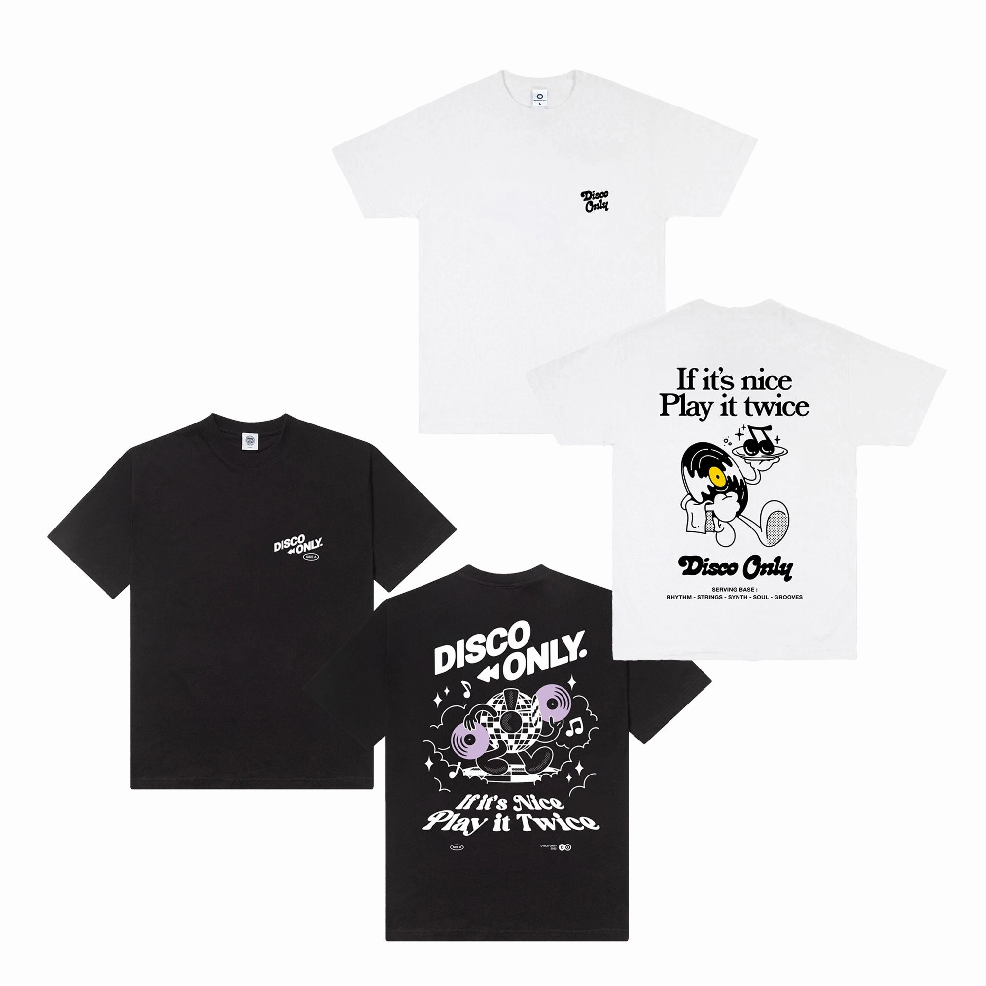 Disco Only 'Play it Twice' Twinpack 1.0 Drop Shoulder Design