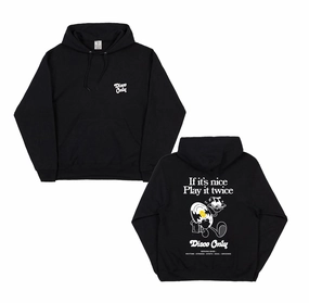 DISCO ONLY 'Play It Twice V2' Hoodie - Black Koala like Comfort Wear