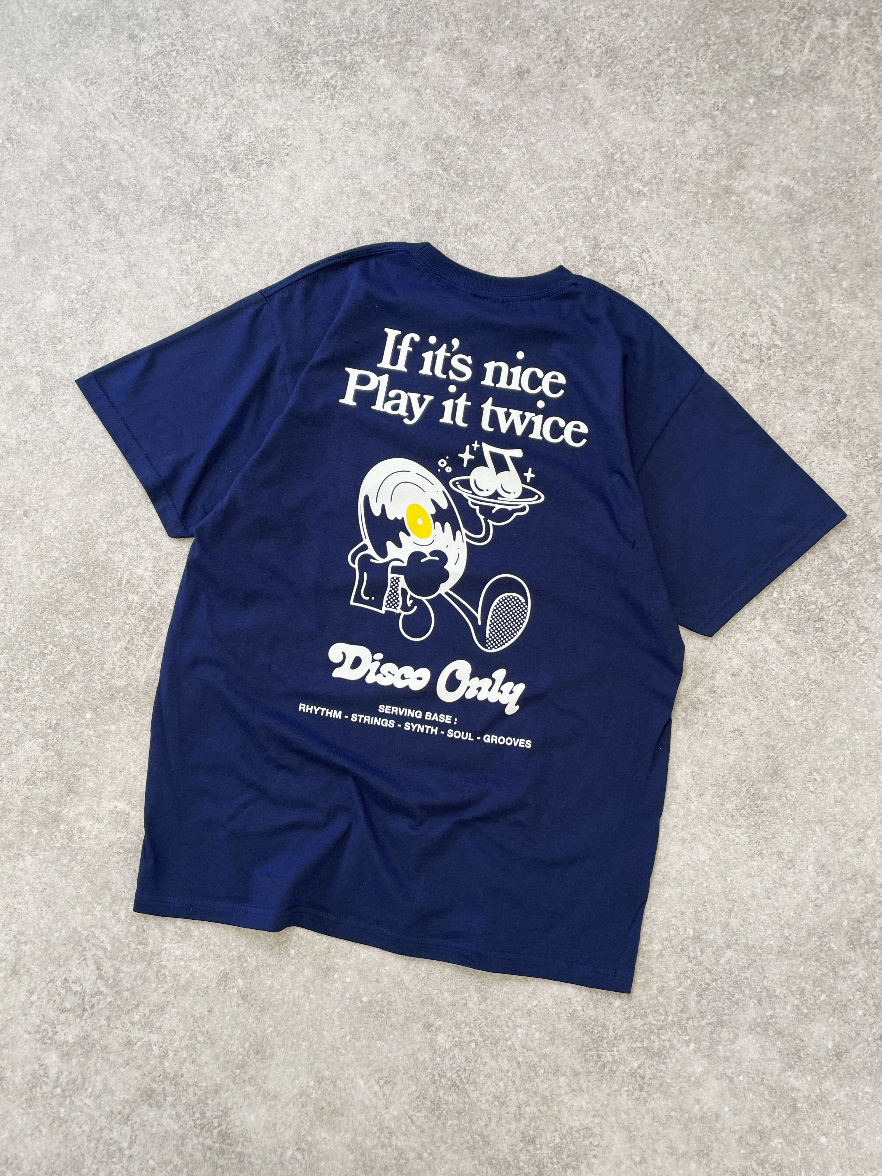 Comfy Touch DISCO ONLY 'Play it Twice V2' Tee - Navy