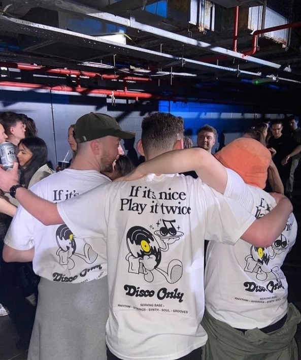 DISCO ONLY 'Play it Twice V2' Tee - White Everyday apparel Trendy Top