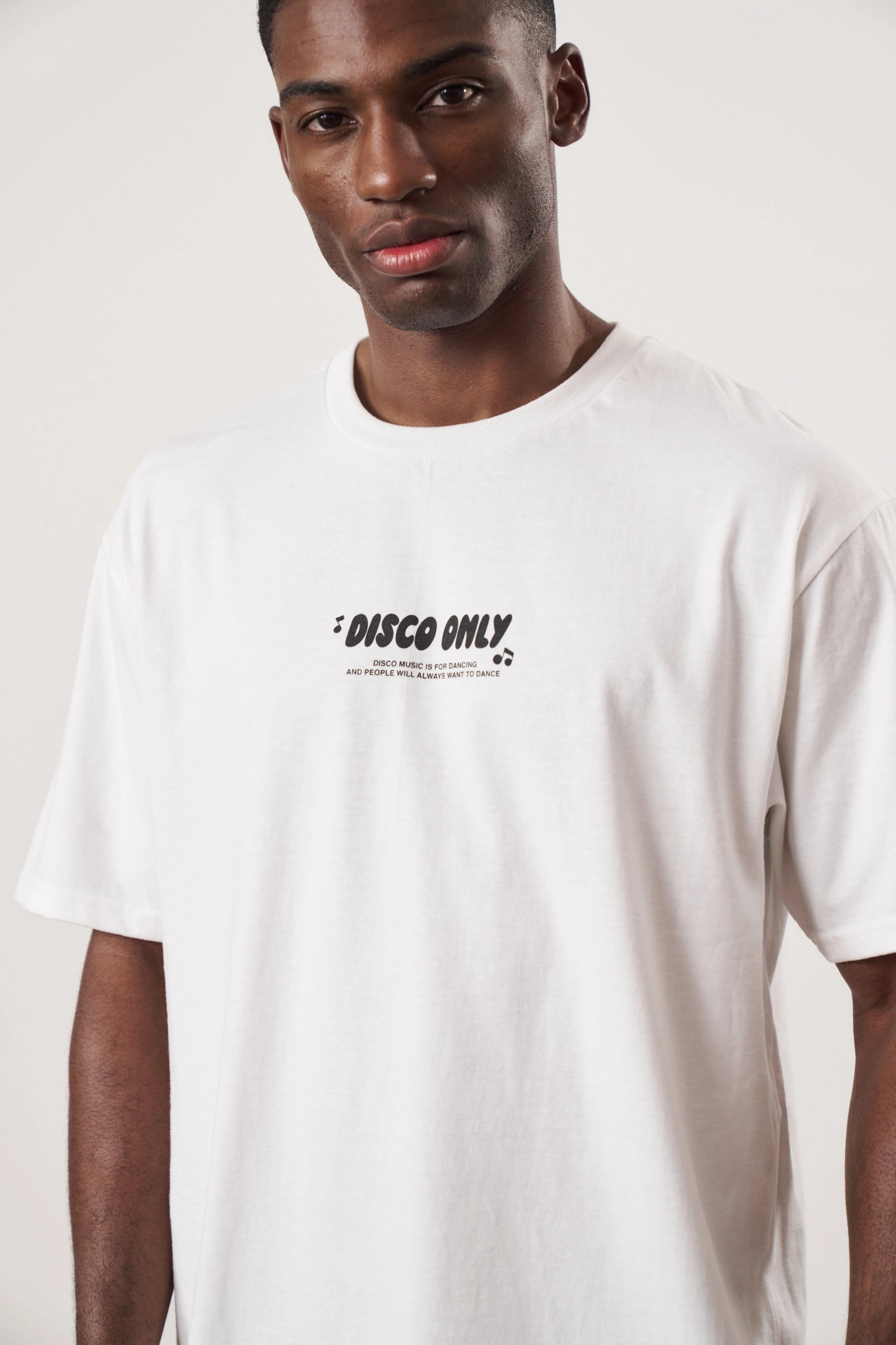 Urban Streetwear winter warmth DISCO ONLY 'Play It Twice V5' Tee - White