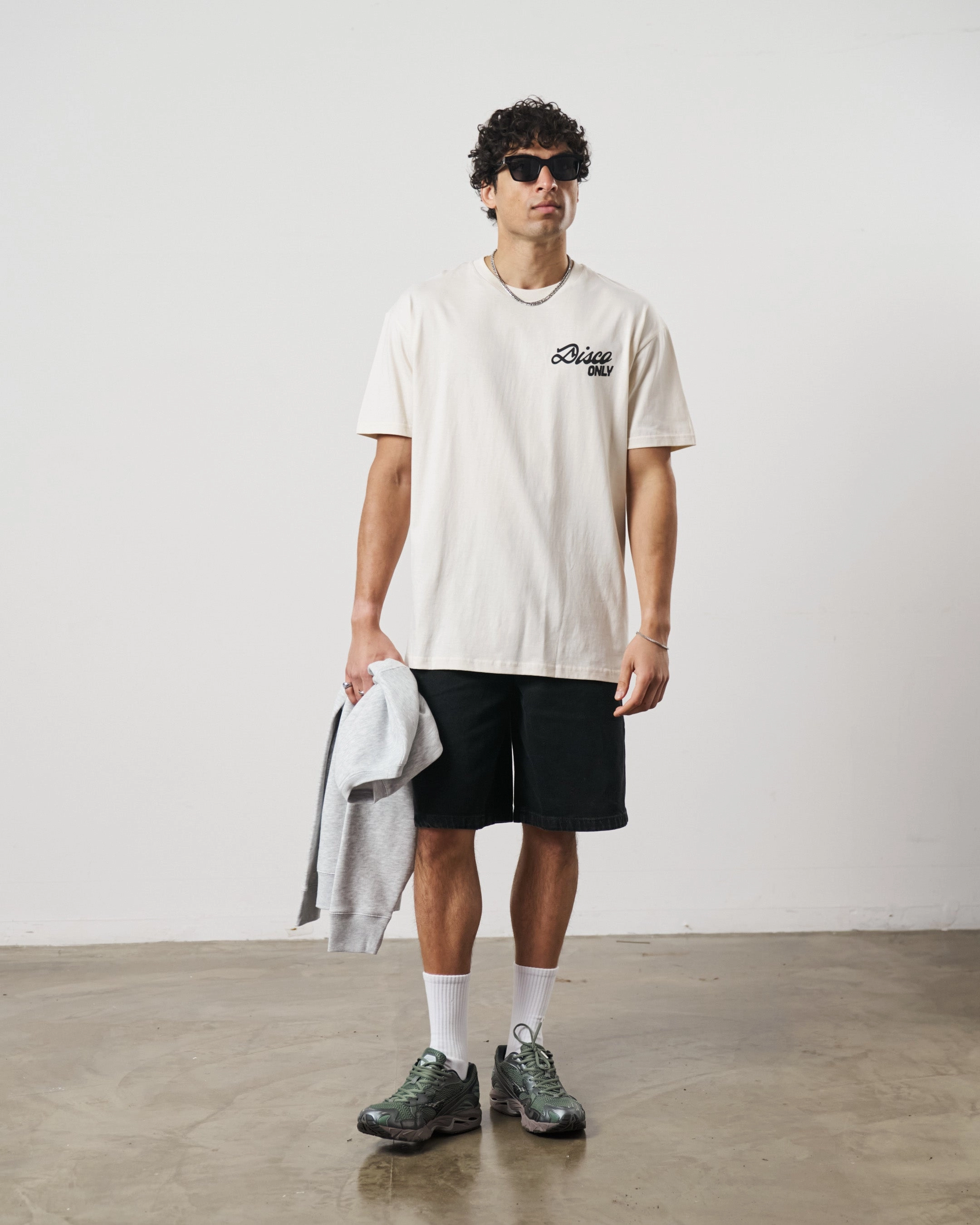 DISCO ONLY 'Time To Boogie' Tee - Ecru Soft Material Cozy Style