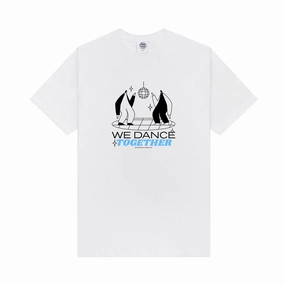 Smooth Look DISCO ONLY 'We Dance Together' Front Print Tee - White