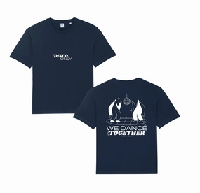 DISCO ONLY 'We Dance Together' Tee - Navy Ultra Soft Texture Active Lifestyle